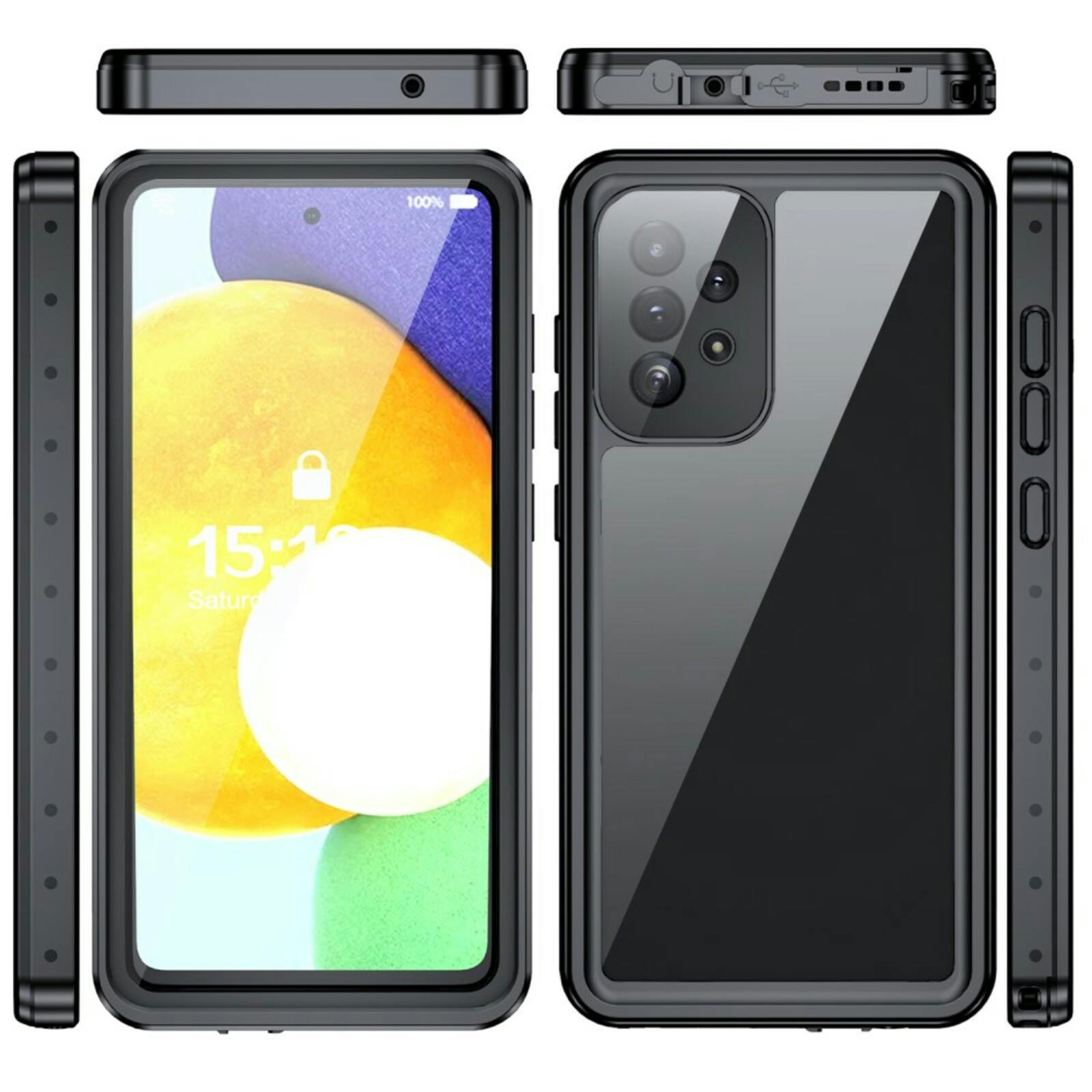 REDPEPPER Samsung Galaxy A52(s) Dot Pro Waterproof Beschermhoes Zwart