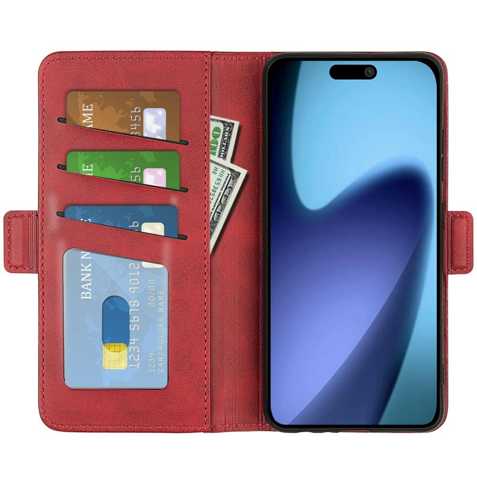 Comfycase Apple iPhone 17 Bookcase Hoesje Rood