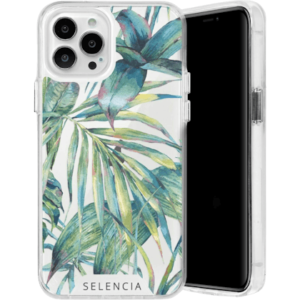 Selencia iPhone 13 Pro Trendy Hoesje Jungle Bladeren - Voorkant
