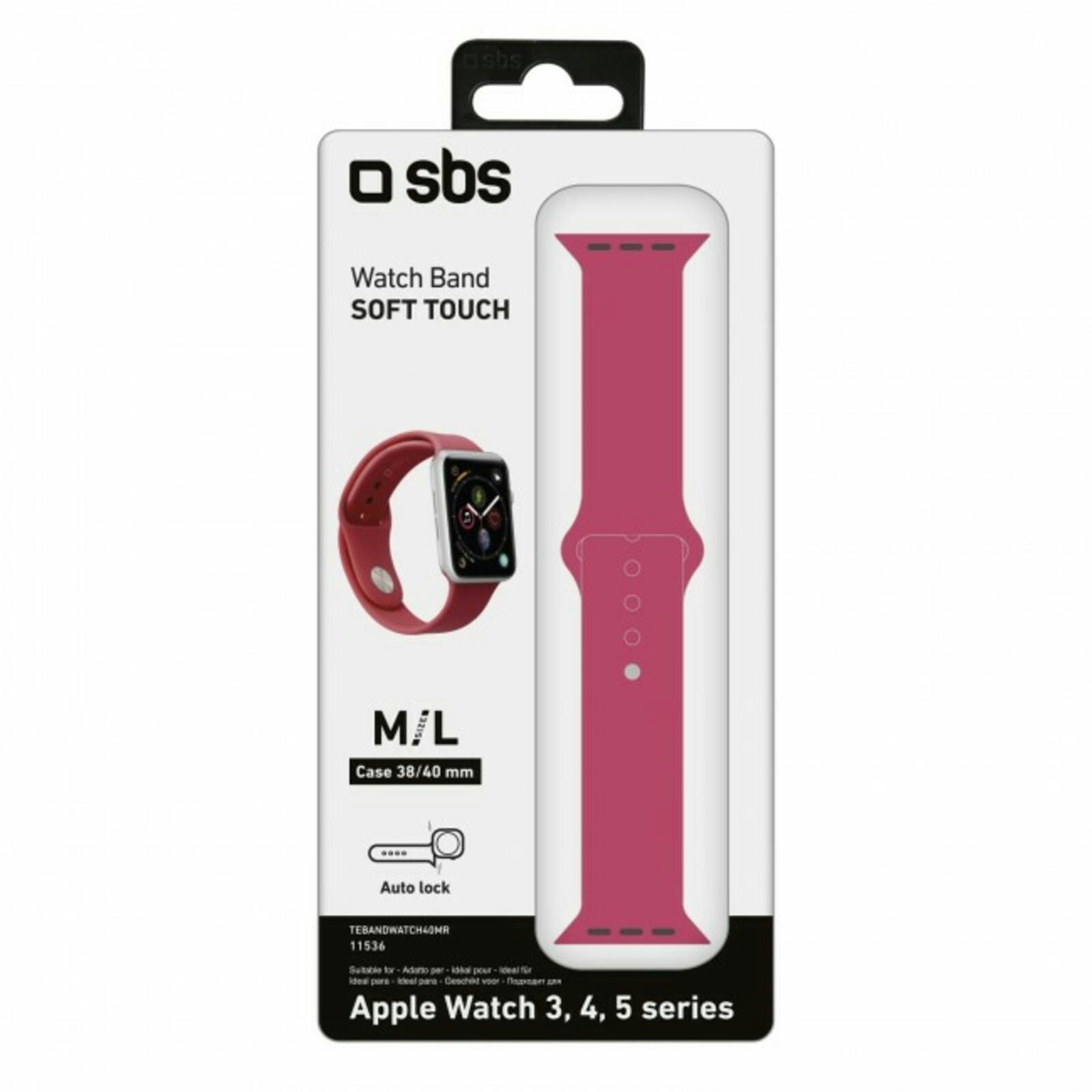 SBS Apple Watch Series 3/4/5/6/7/8/SE 40mm Band Rood