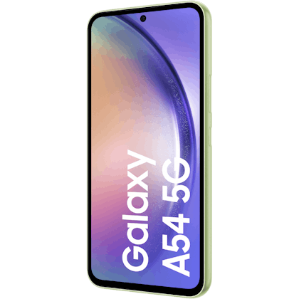 Samsung Galaxy A54 5G Awesome Lime - Aanzicht vanaf links