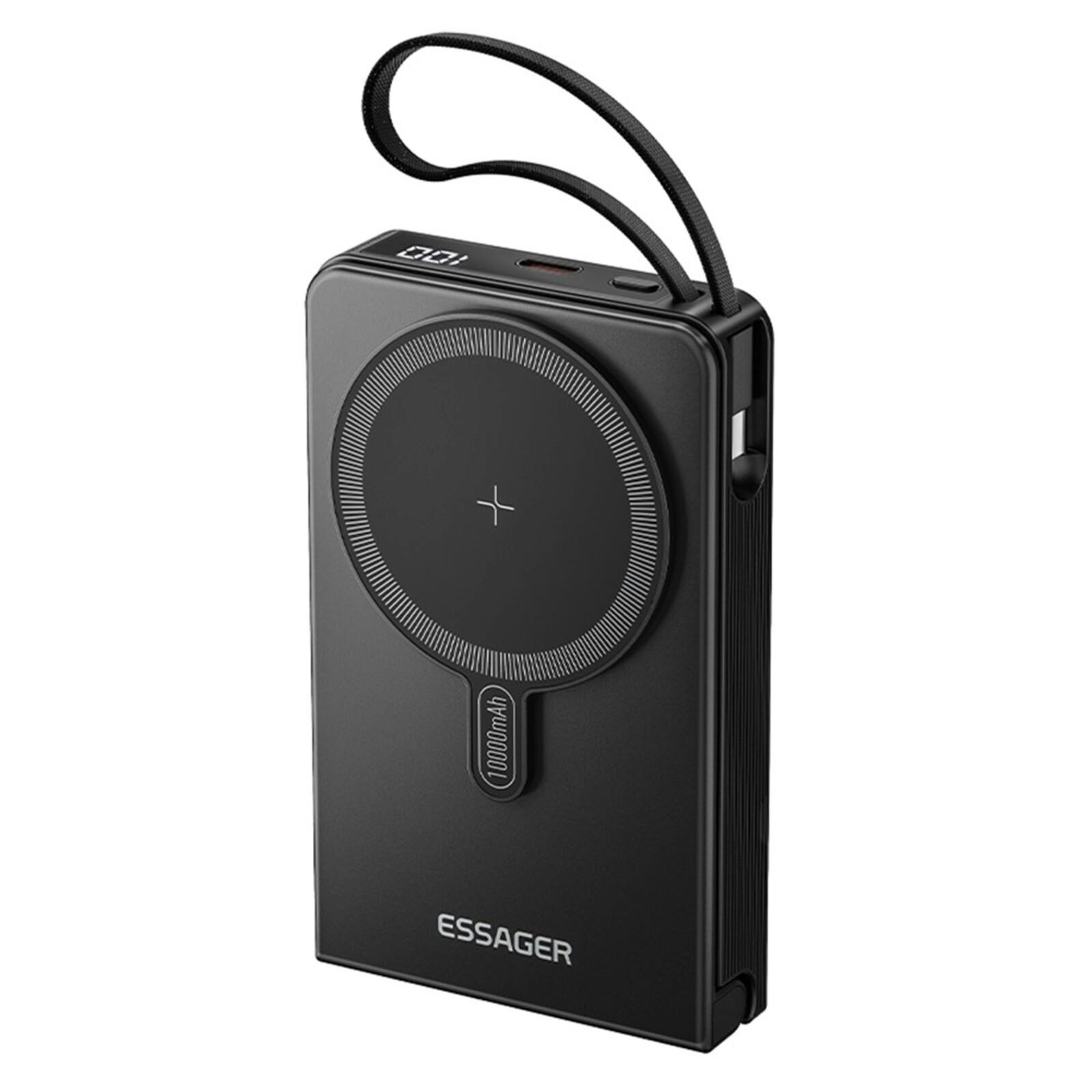 Essager 10.000mAh Versatile Snap and Charge Powerbank Zwart 10.000 mAh