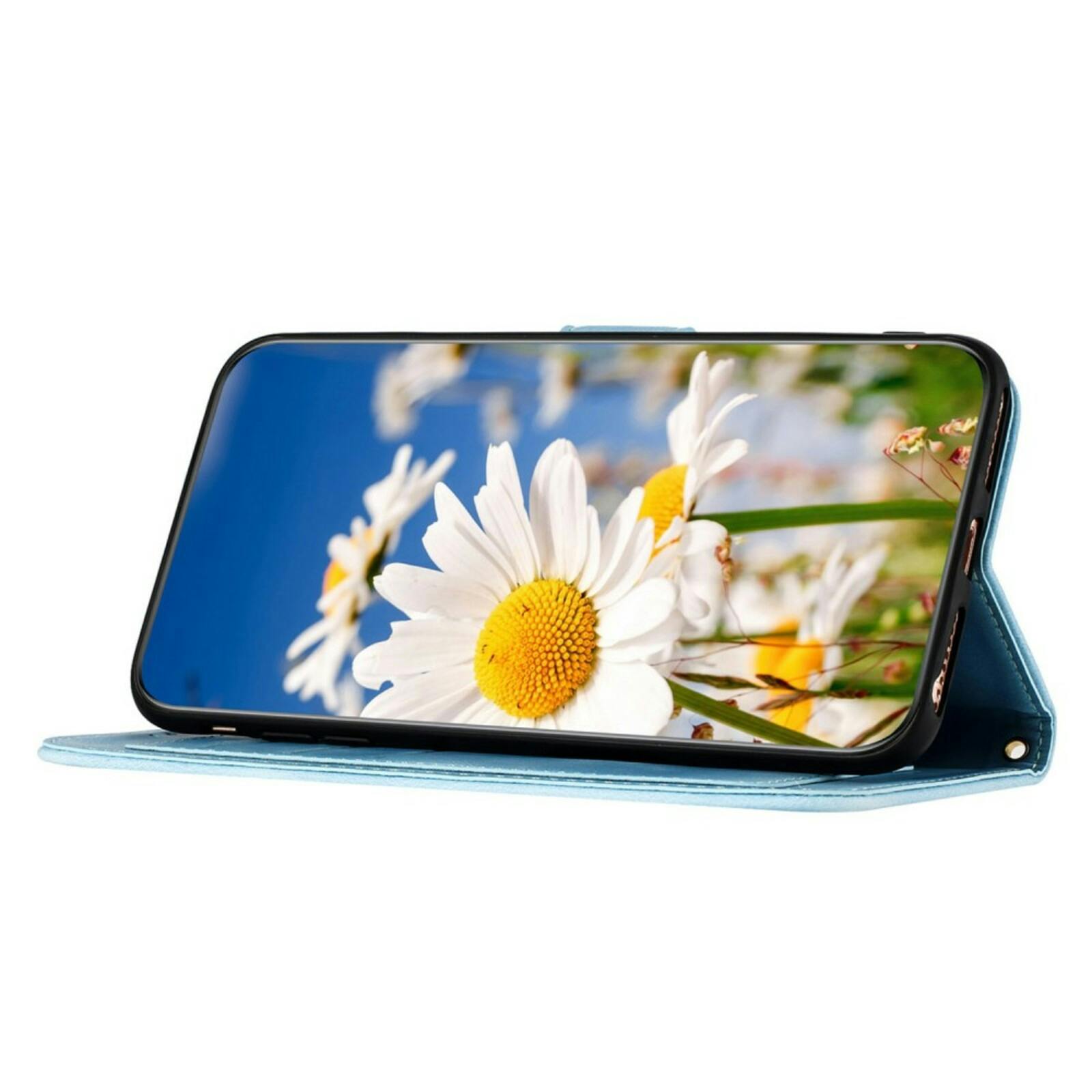 Mocaa Apple iPhone 15 Floral Series Bookcase Blauw