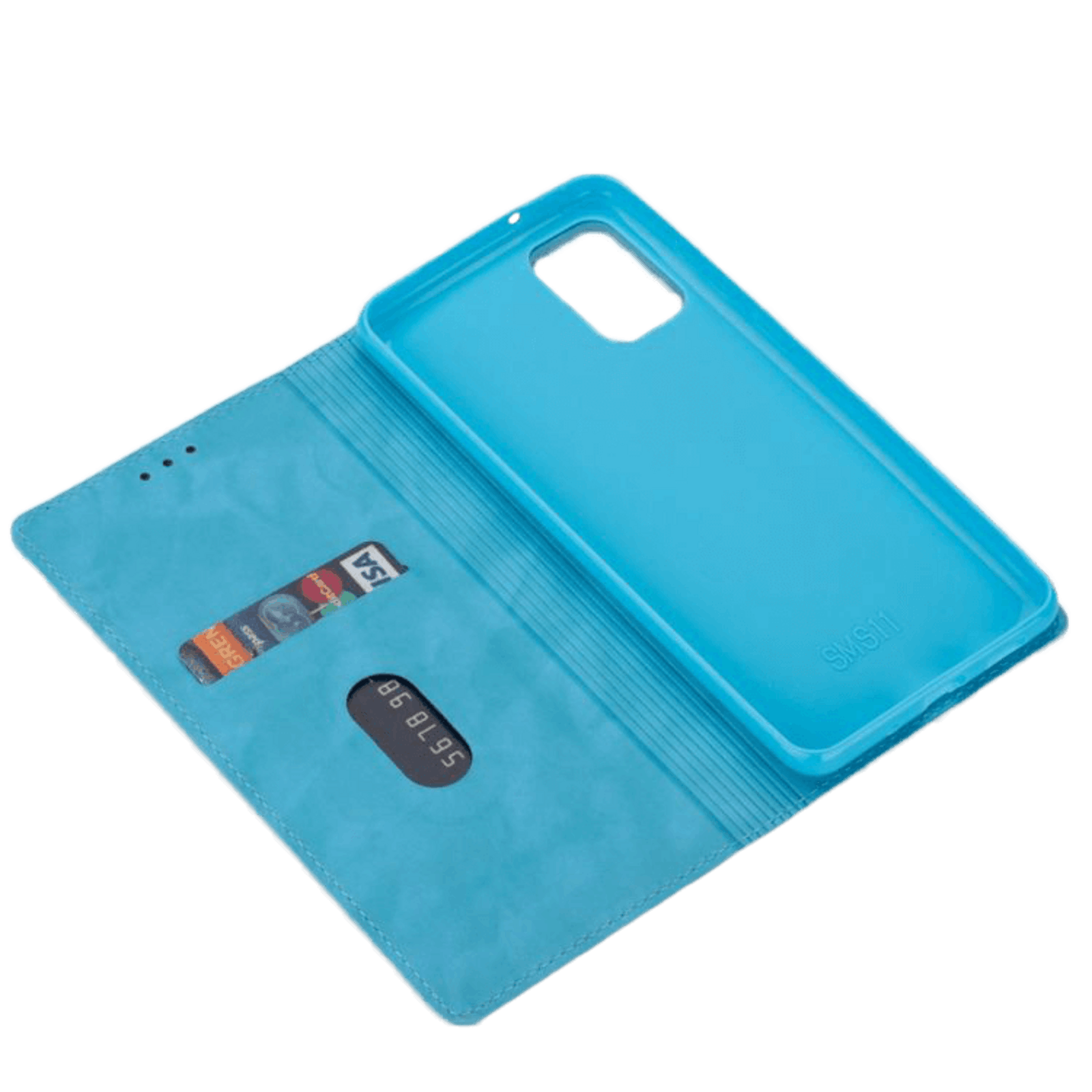 Comfycase Samsung Galaxy A41 Flash Powder Slim-Fit Flipcover Blauw