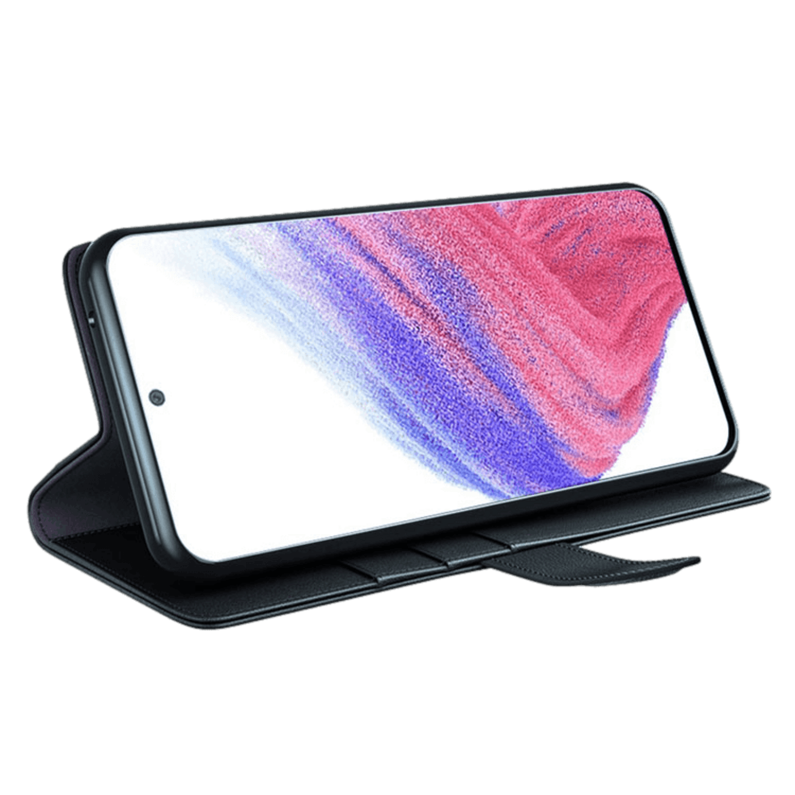 Mocaa Samsung Galaxy A53 Leder Bookcase Telefoonhoesje Zwart