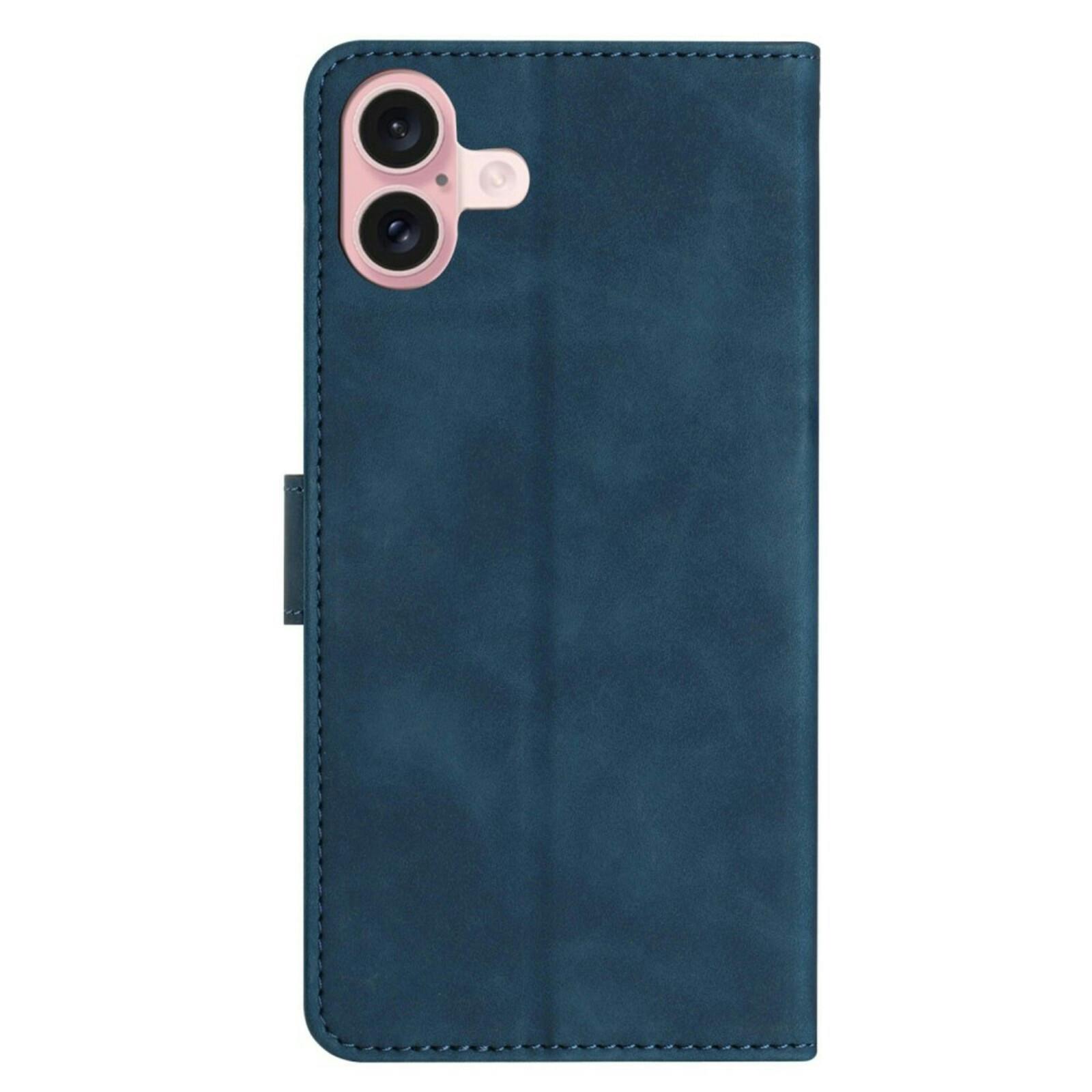 Comfycase iPhone 16 Vlinder Suède Portemonnee Hoesje Blauw