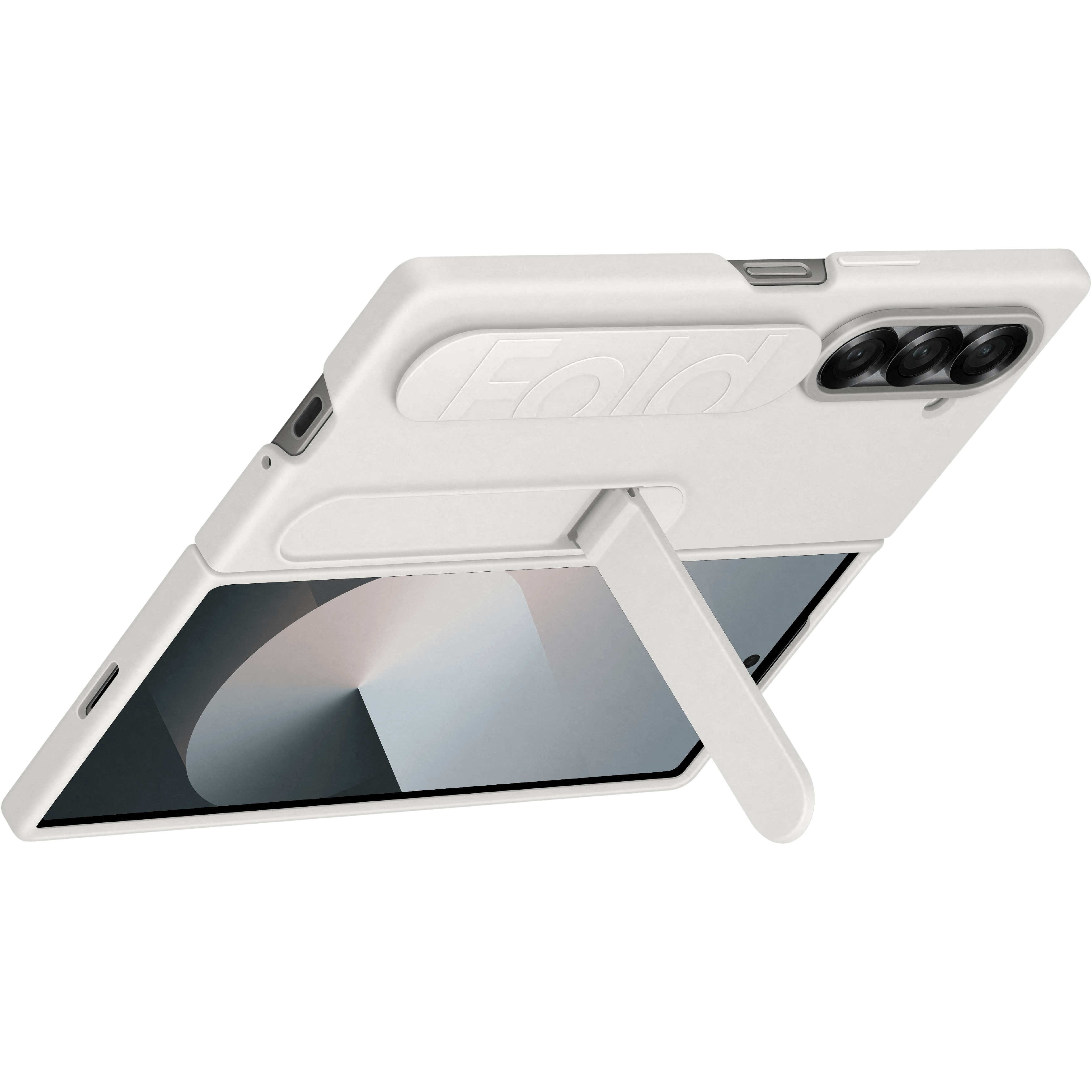 Samsung Galaxy Z Fold6 Siliconen Grip Hoesje Wit - Zijkant