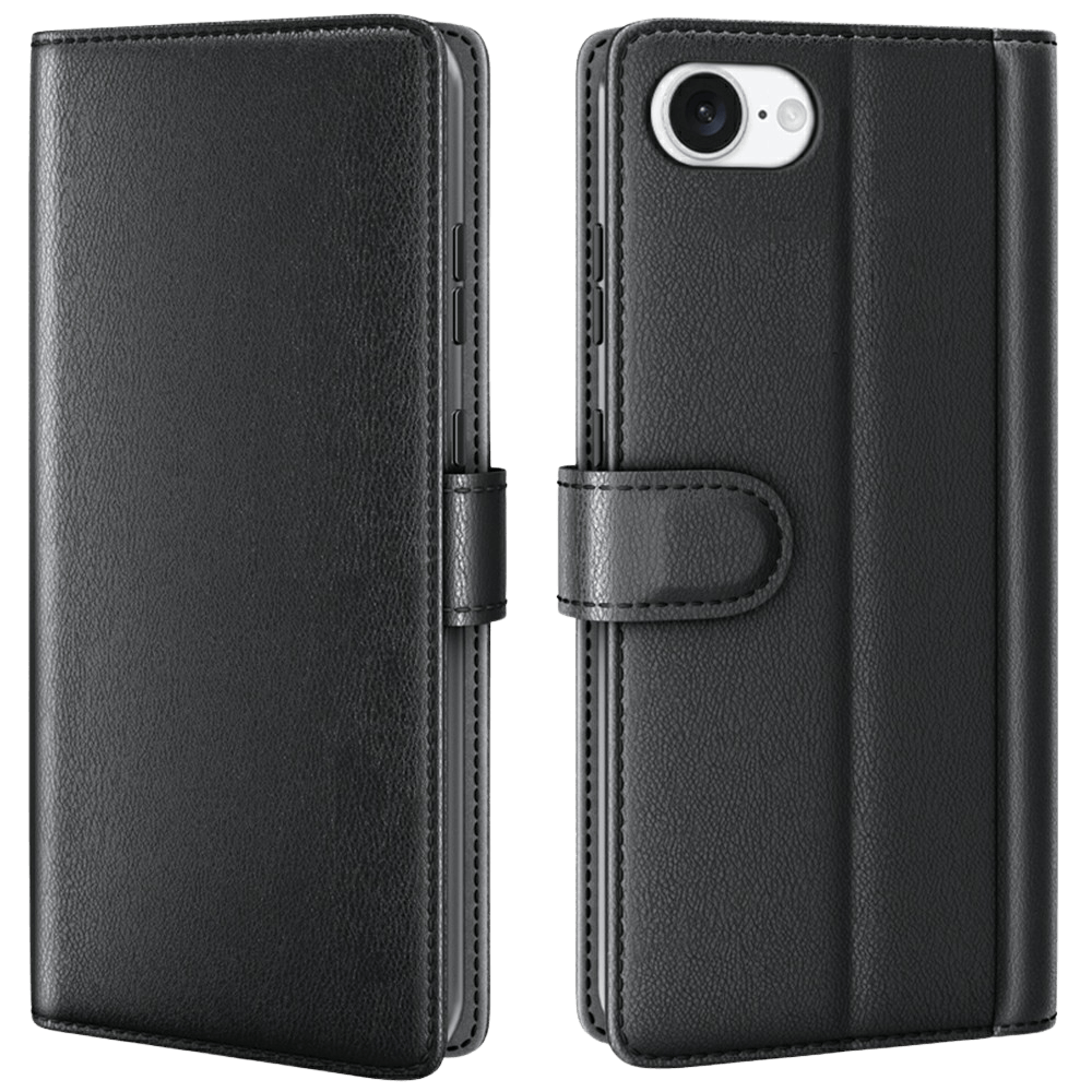 Fonexio Apple iPhone 16e Luxe Lederen Bookcase Zwart