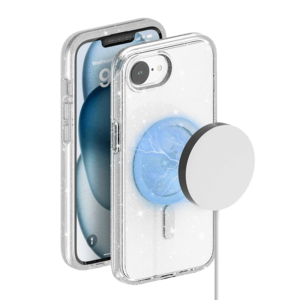 Mocaa Apple iPhone 16e Glitz Magsafe Beschermhoesje Transparant