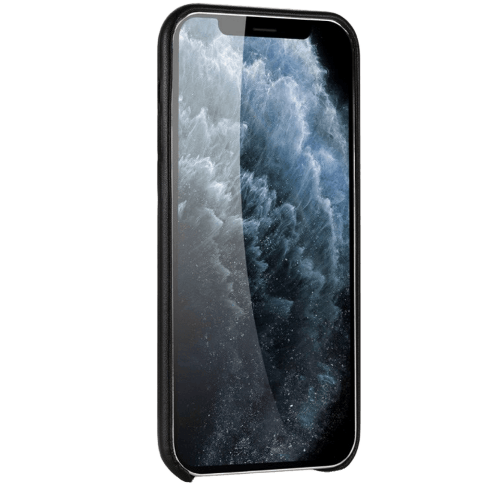 Mocaa Iphone 12 Mini Slim-Fit Hoesje Lederlook Zwart