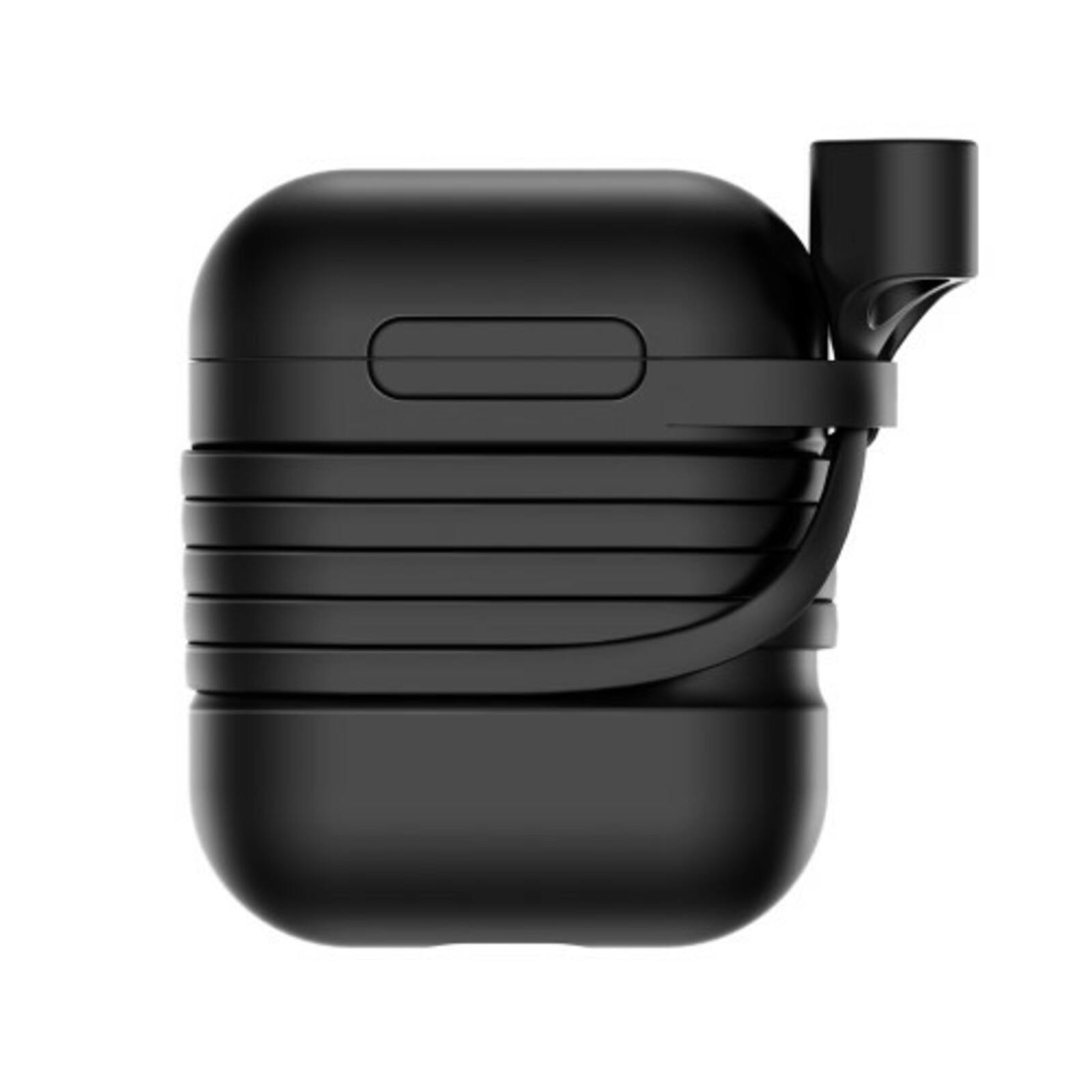 Baseus Luxe AirPods 1/2 Case met Anti-Lost Strap Zwart