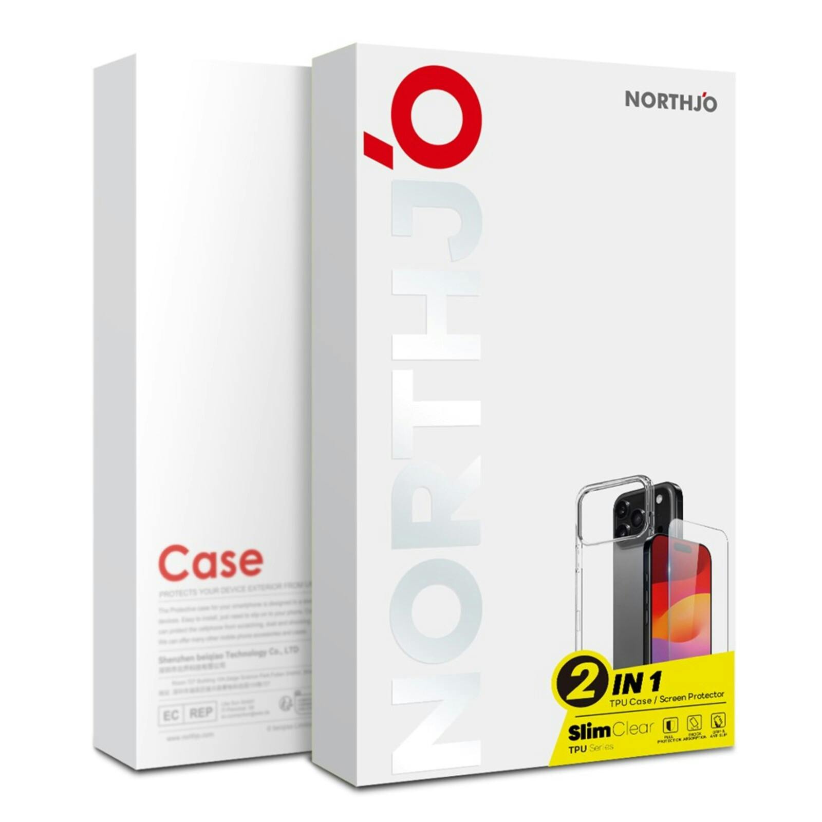 Northjo Apple iPhone 17 Hoesje en Screenprotector Transparant