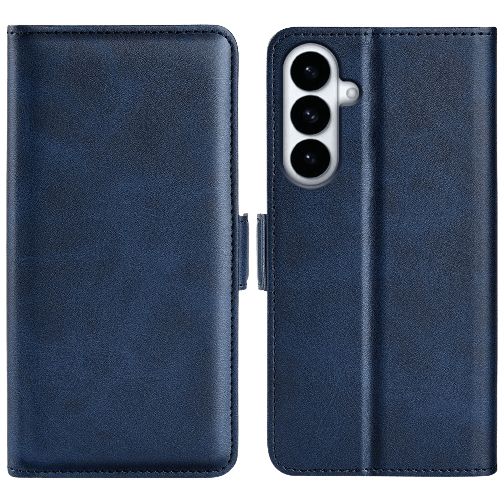 CaseBody Samsung S26 Plus Real Leather Wallet Hoesje Blauw