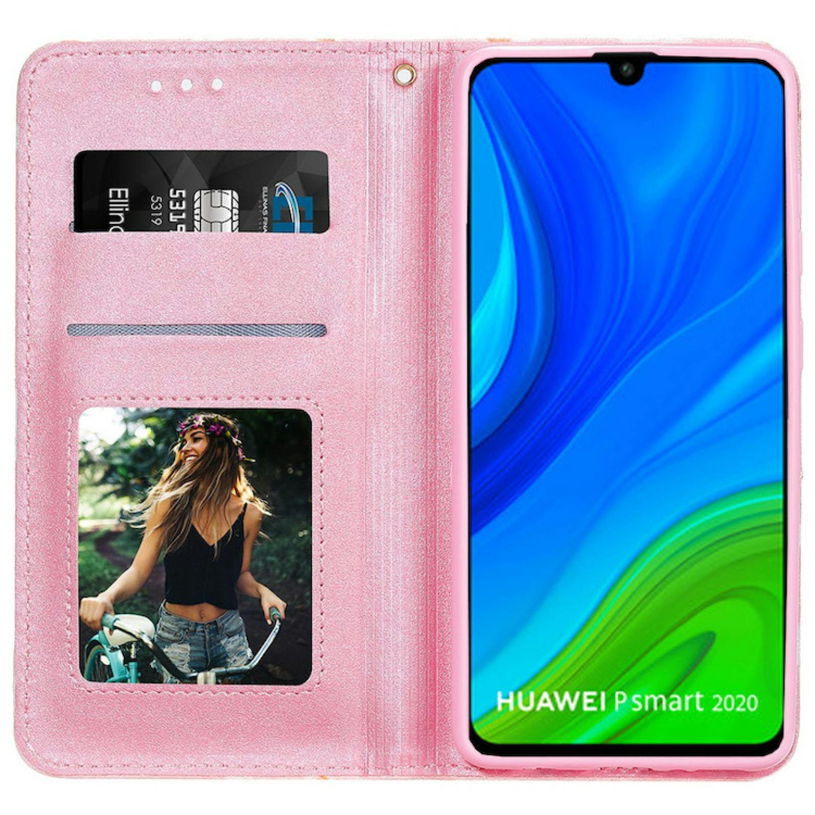 Comfycase Huawei P Smart 2020 Daisy Bookcase Hoesje Blauw