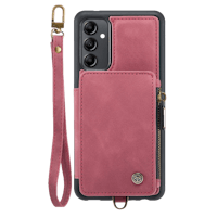 Caseme Samsung A14 Zipper Pocket Wallet Hoesje Rood