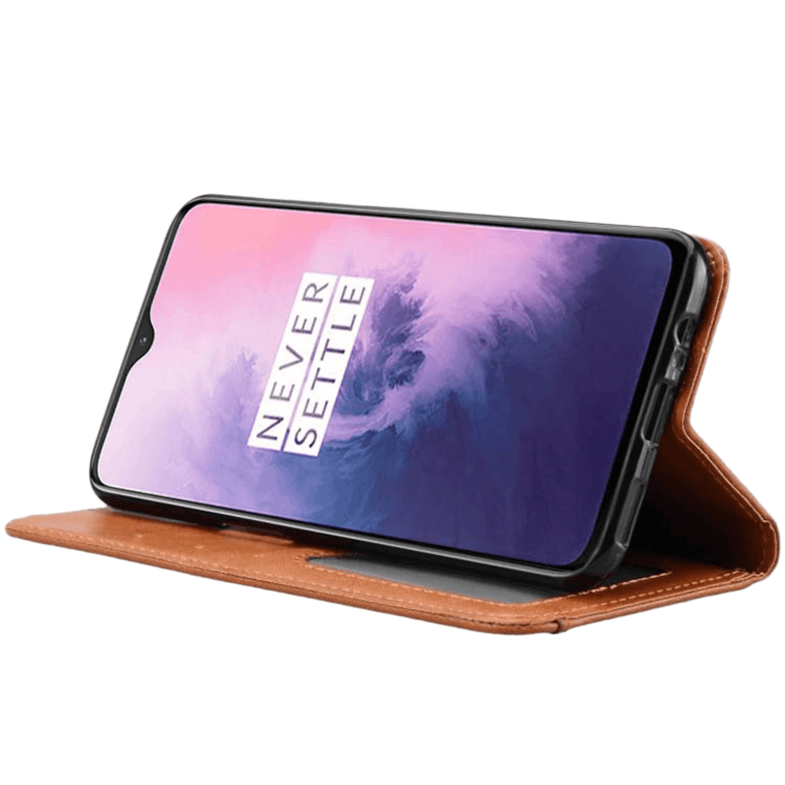 Comfycase OnePlus 7 Bookcase Hoesje Magneetsluiting Bruin