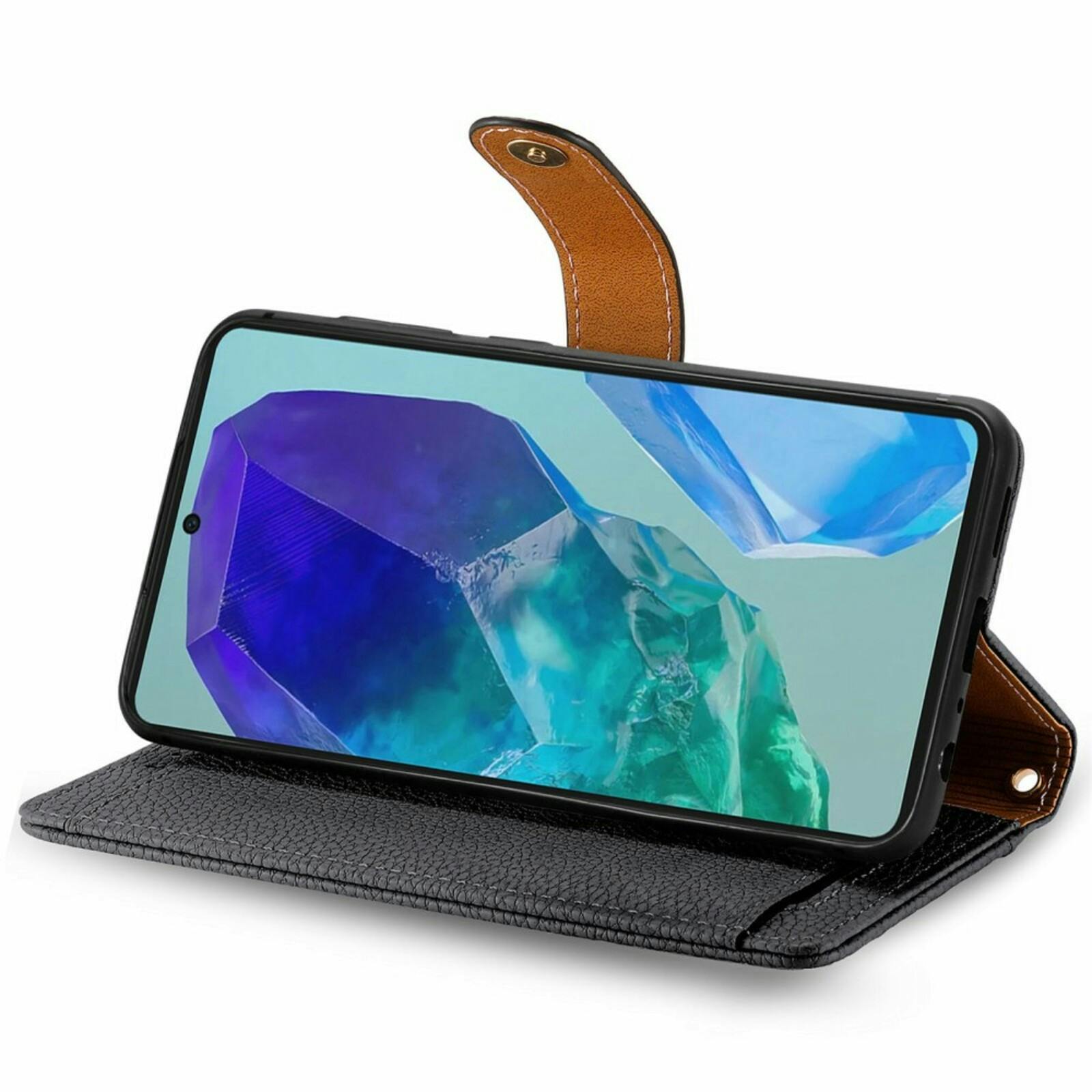 Mocaa Samsung Galaxy A16 Love Heart Wallet Hoesje Zwart