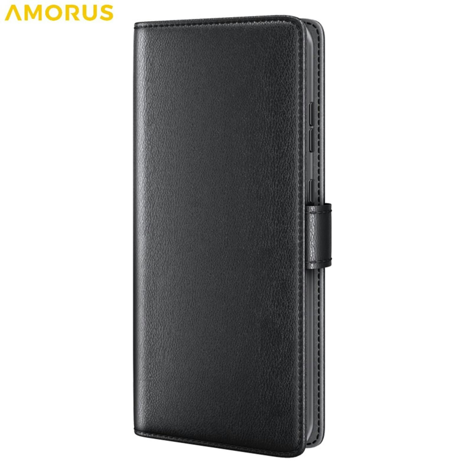 Amorus Samsung Galaxy S26 Luxe Lederen Bookcase Zwart