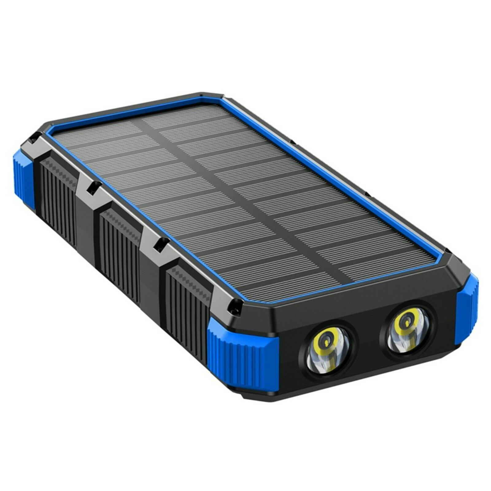 PSOOO 20.000mAh Rugged Solar Charging Powerbank Blauw 20.000 mAh