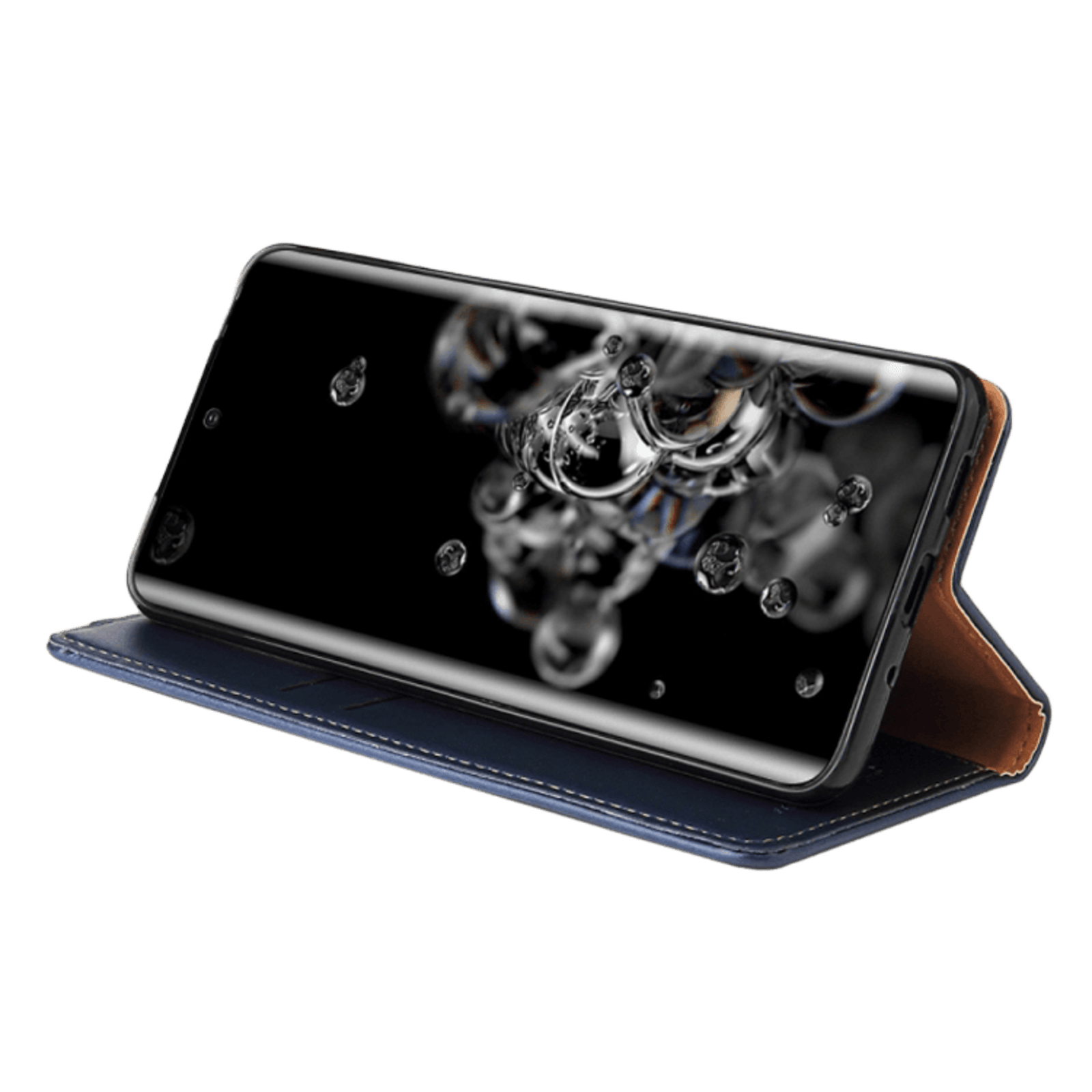 Fierre Shann Samsung Galaxy S20 Ultra Slim Wallet Hoesje Blauw