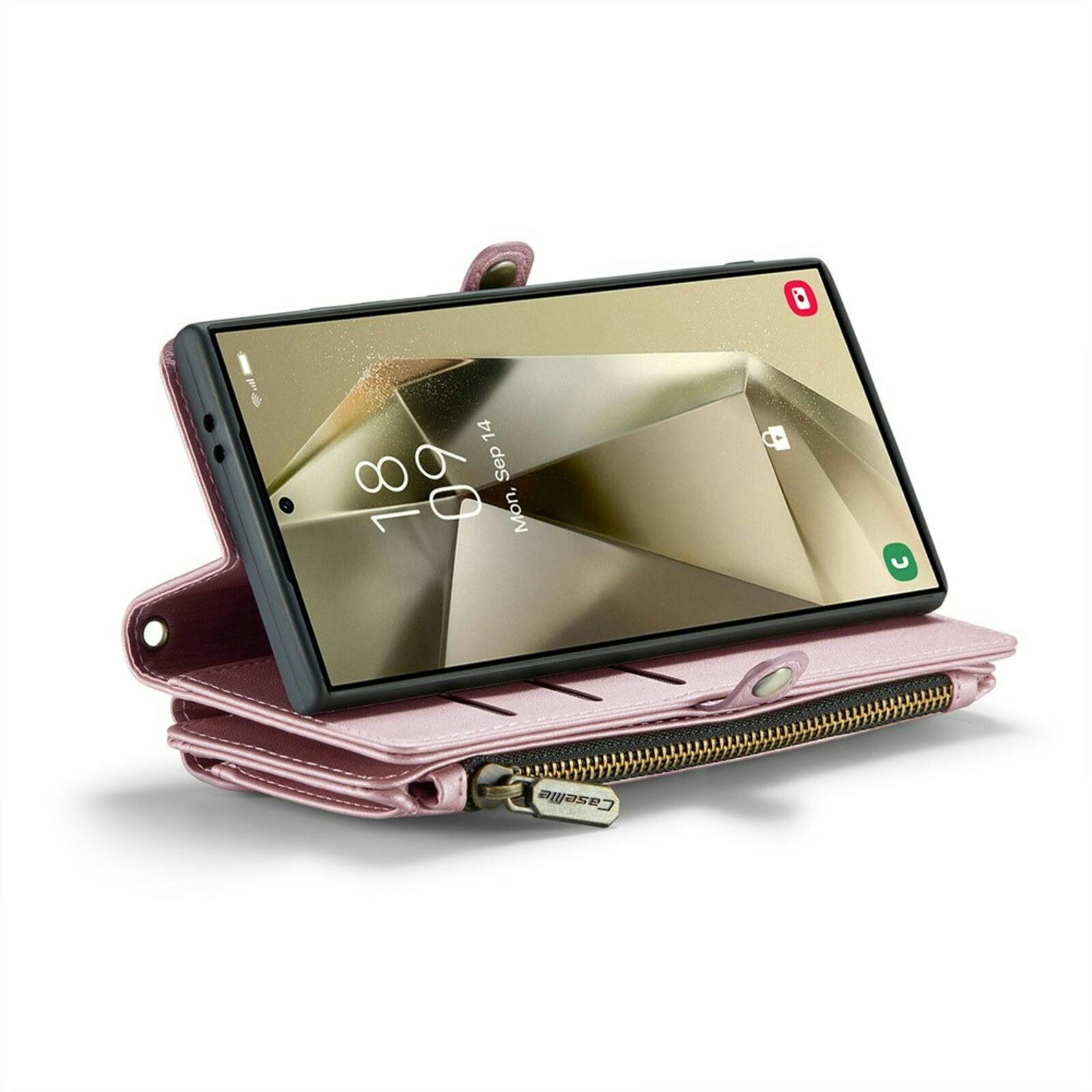 Caseme Samsung S24 Ultra Clutch Wallet met Koord Roze