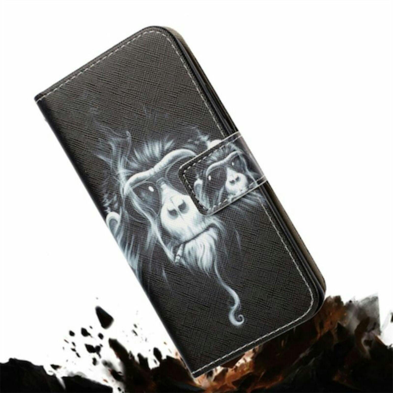 Comfycase Huawei P Smart 2019 Smoking Monkey Bookcase Hoesje Zwart