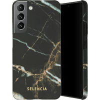 Selencia Galaxy S22 Plus Fashion Hoesje Marble Black - Voorkant