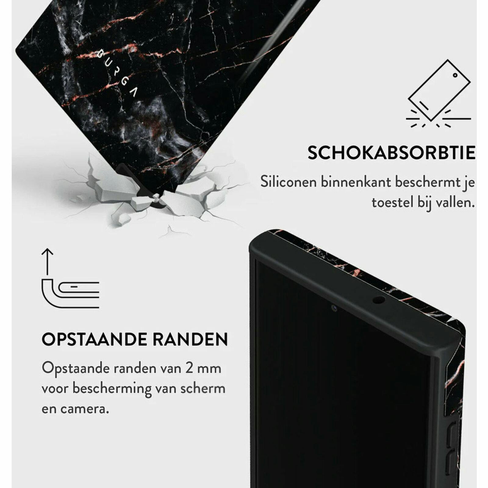 Burga Galaxy S23 Ultra Hoesje Rose Gold Marble
