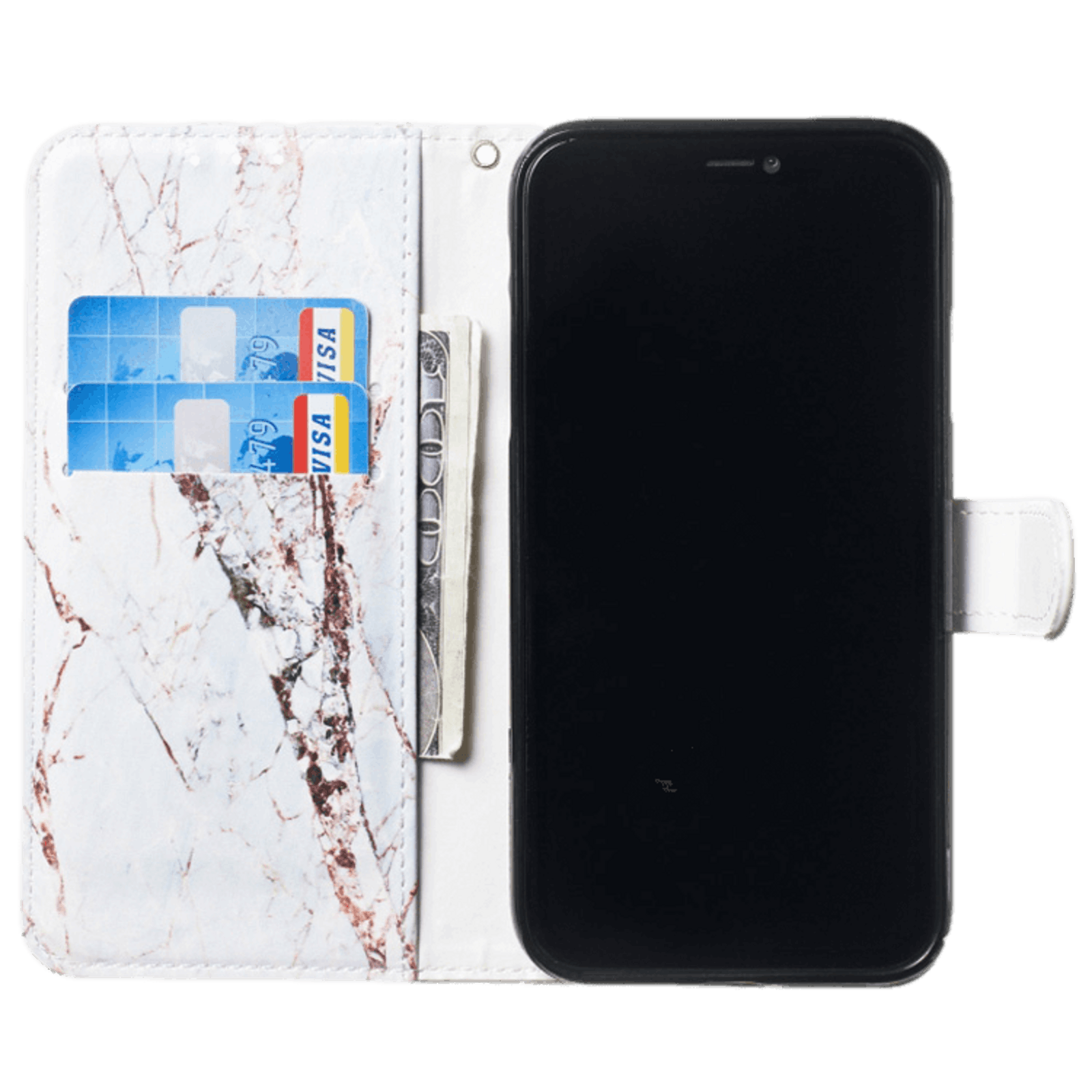 Comfycase iPhone 12 Mini Bookcase Hoesje Wit Marmer