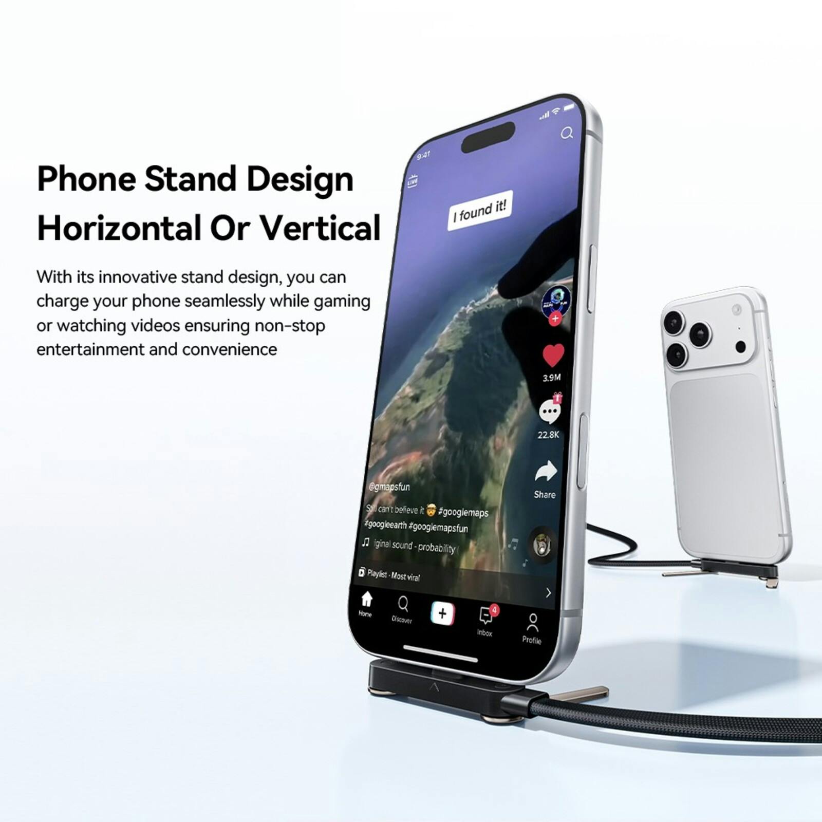 Essager USB-C naar USB-C Kabel 100W met Verstelbare Standaard Zwart