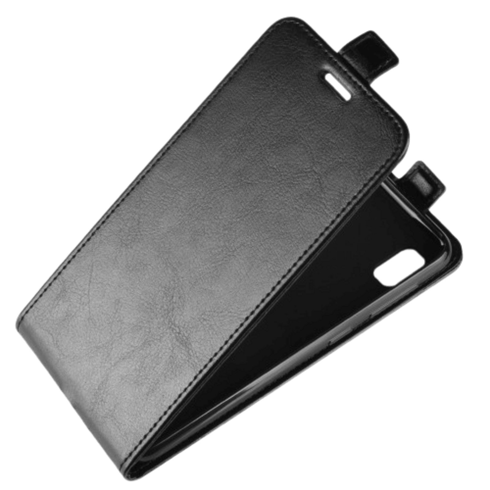 Comfycase Samsung Galaxy A10 Verticale Flip Cover met Pasruimte Zwart