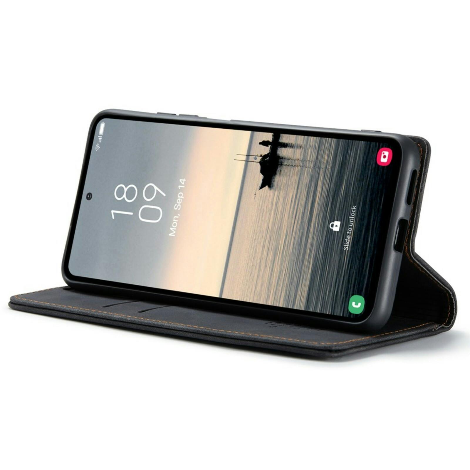 Caseme Samsung S23 FE Business Bookcase Hoesje Zwart