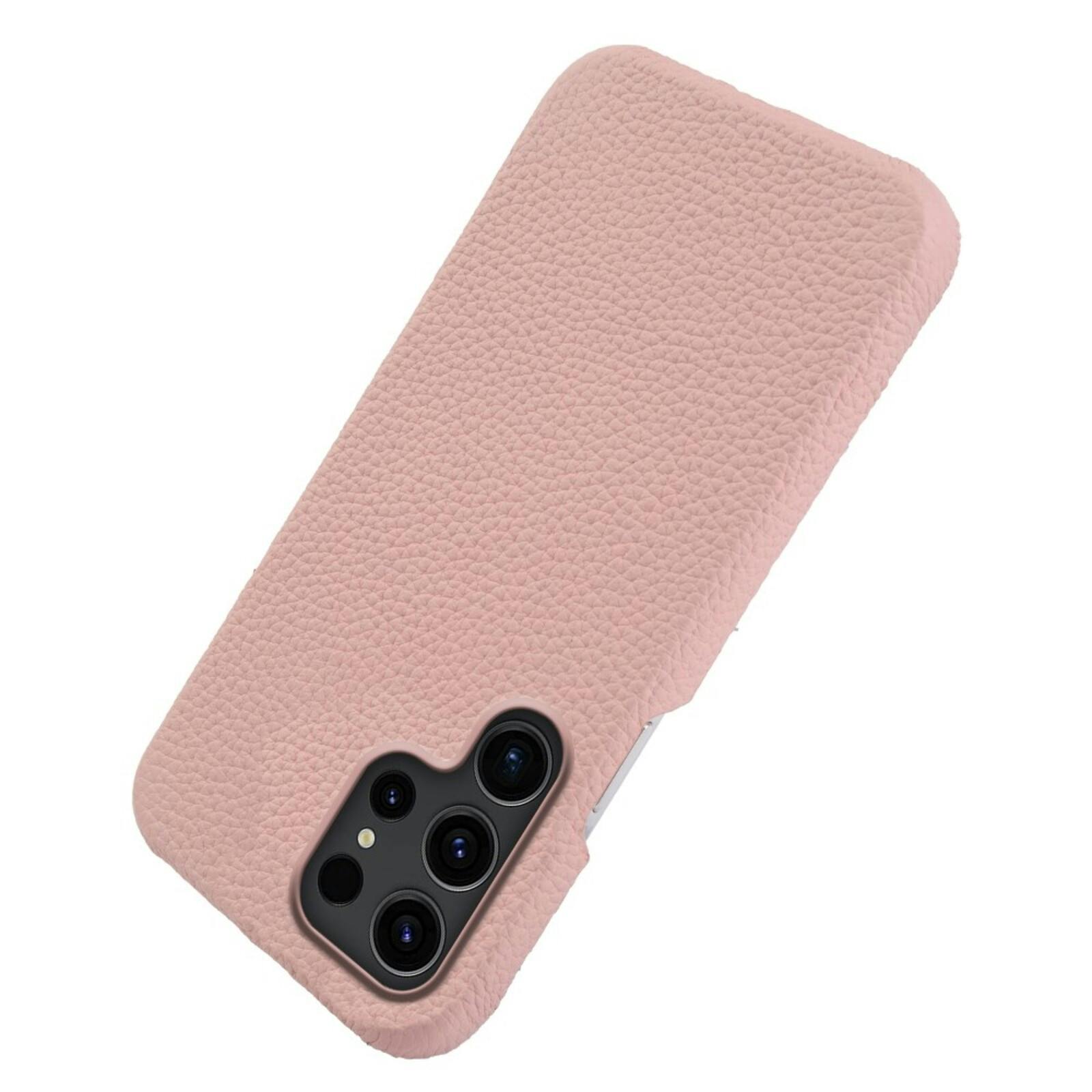Fashion Samsung Galaxy S26 Ultra Magnetisch Hoesje Echt Leer Roze