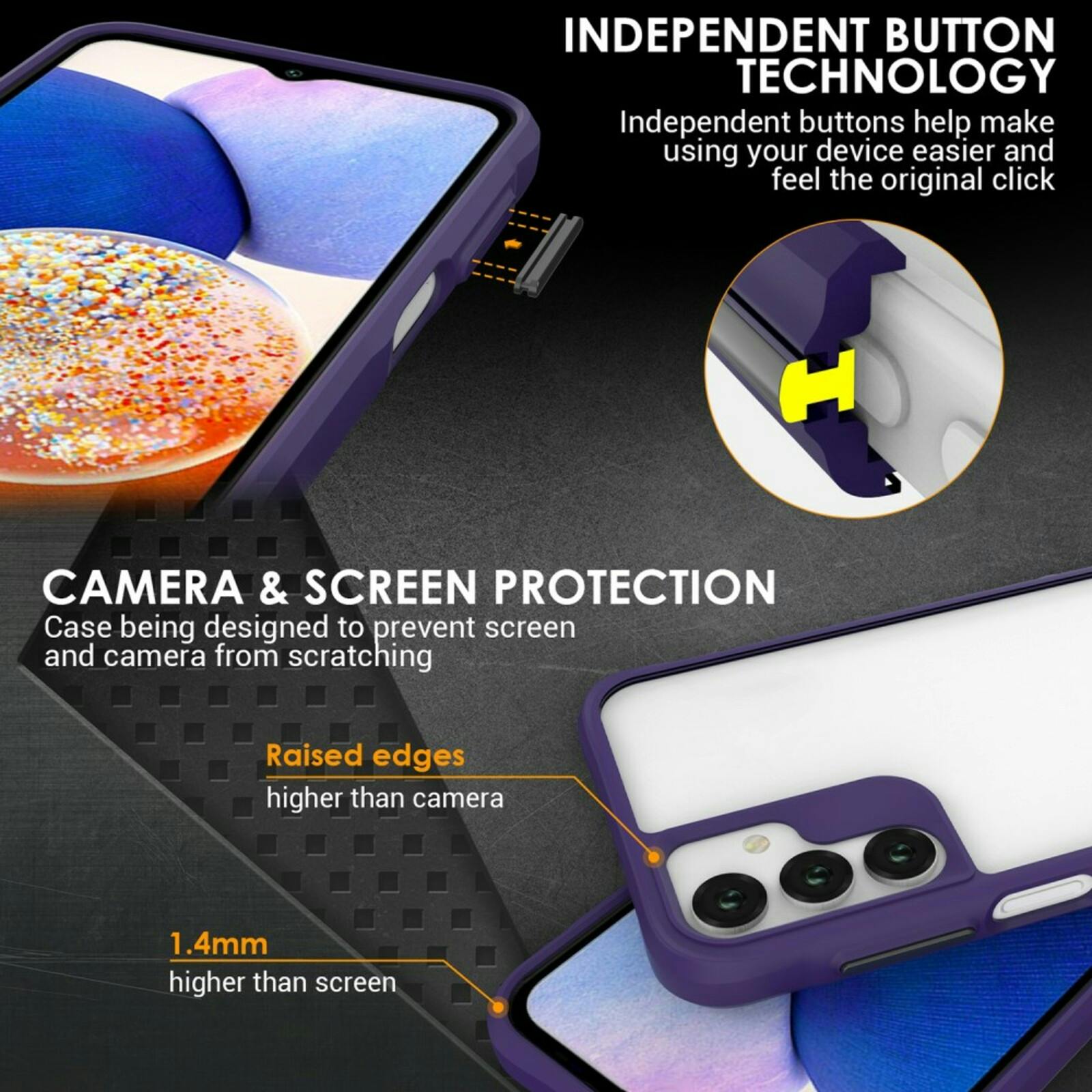 CaseBody Samsung A15 Combat X Beschermhoesje Paars