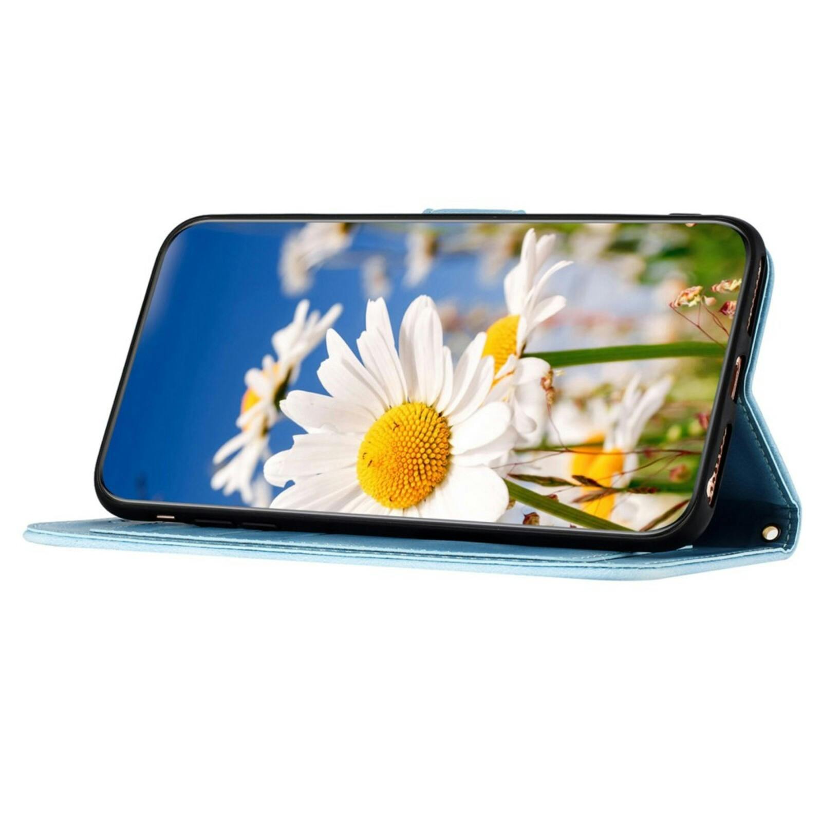 Mocaa Apple iPhone 16e Floral Series Bookcase Lichtblauw