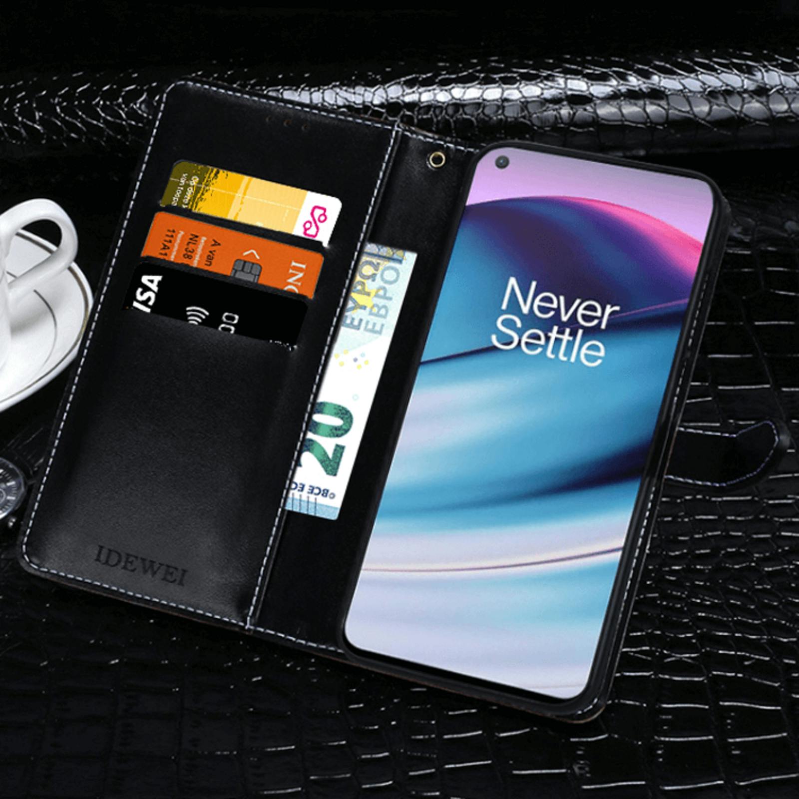 Mocaa OnePlus Nord CE Bookcase Hoesje Krokodillenleer 5G Zwart