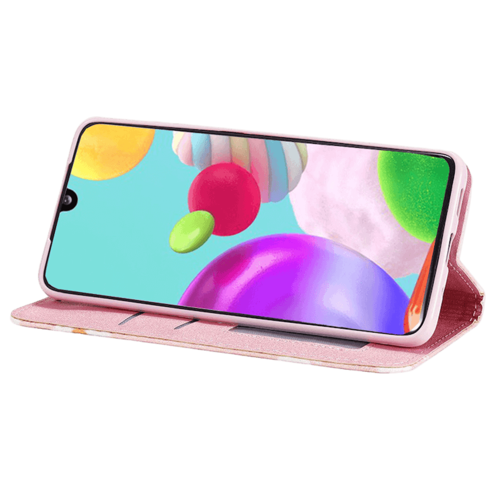 Comfycase Samsung Galaxy A41 Daisy Bookcase Hoesje Orange