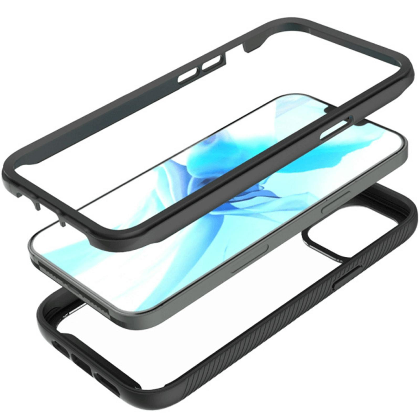 Comfycase iPhone 12 Pro Max Schokbestendig Slank Full Body Hoesje Zwart