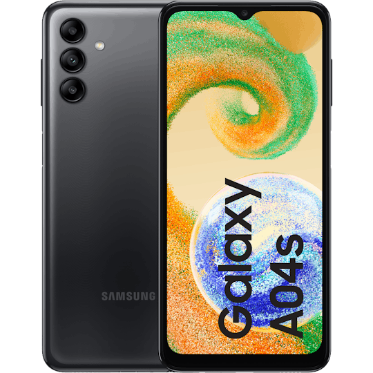 Samsung Galaxy A04s Zwart - Voorkant & achterkant