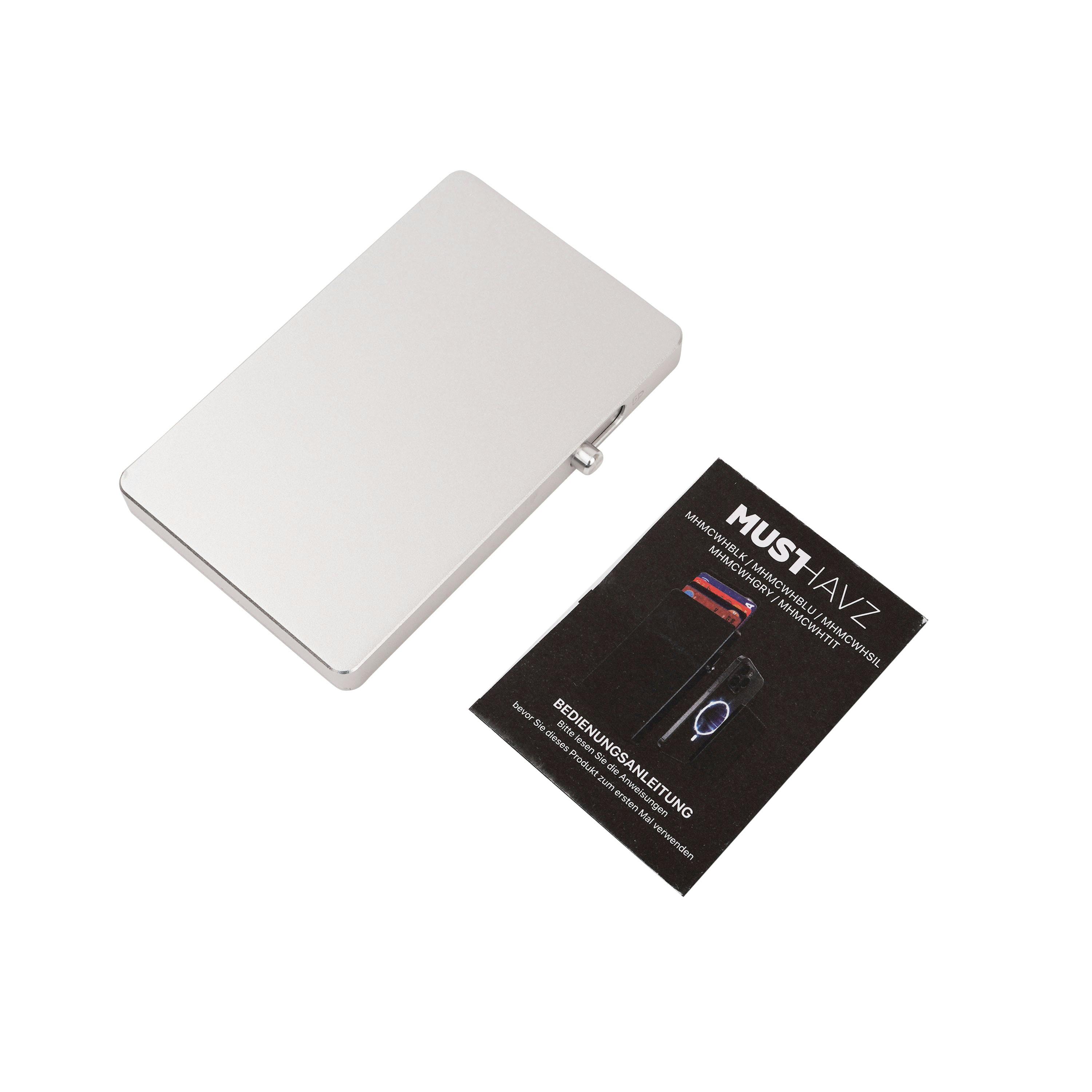 Musthavz MagSlider Luxe Magnetische Kaarthouder Zilver