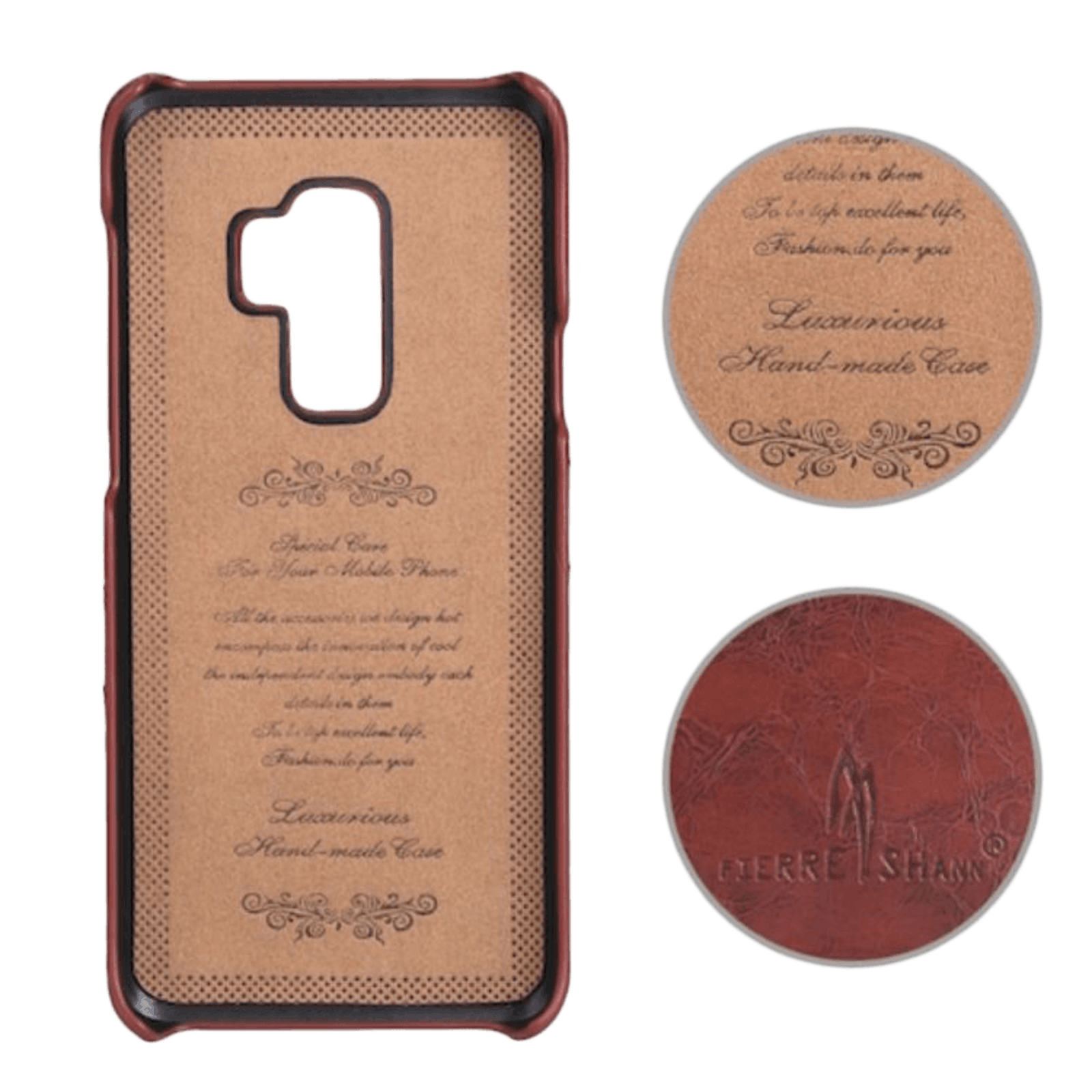 Fierre Shann Samsung Galaxy S9 Luxe Handgemaakt Hoesje Met Pasruimte Lichtbruin