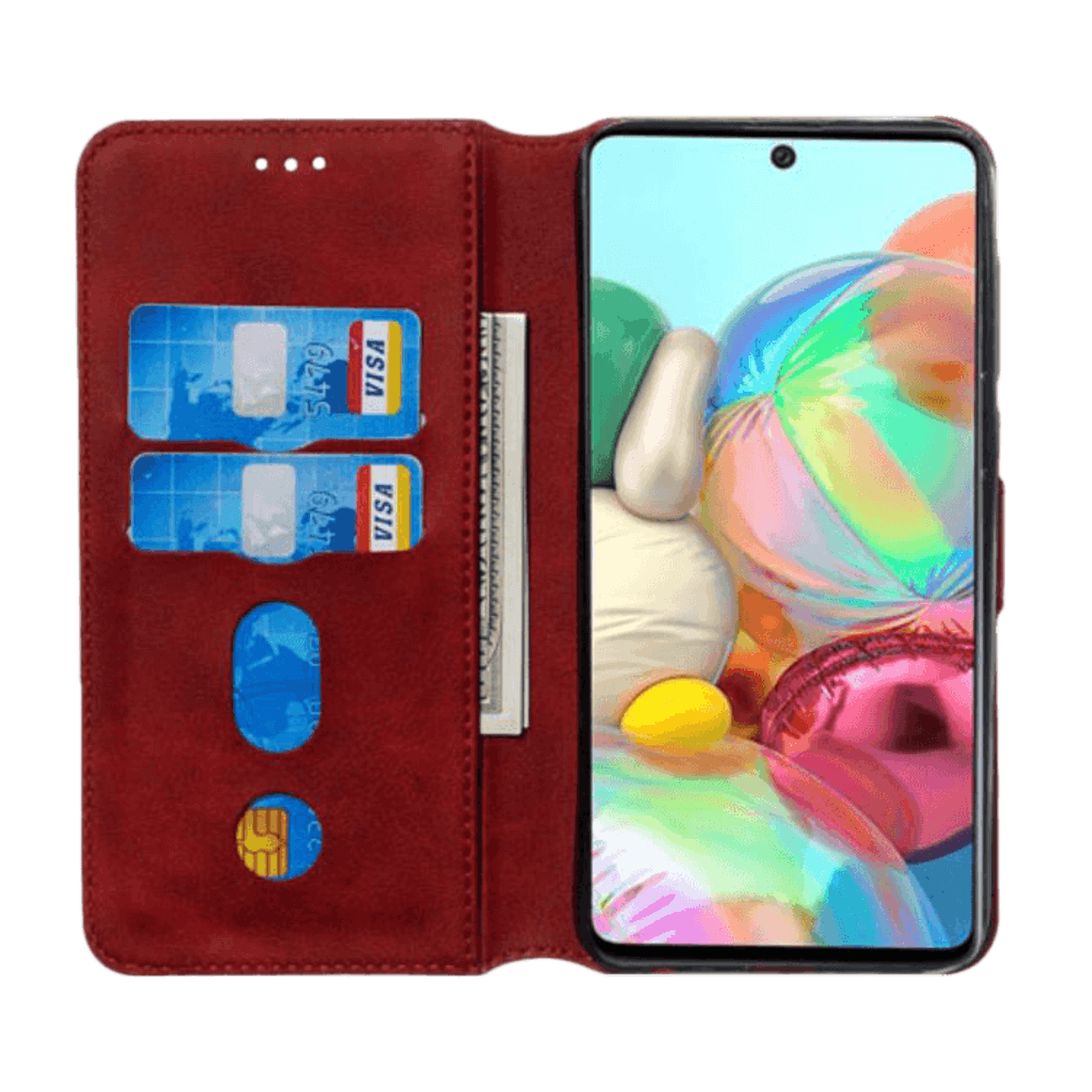 Mocaa Samsung Galaxy A71 Slim-Fit Boek Hoesje Rood