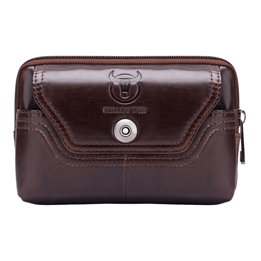 Bullcaptain Horizontal Leather Smartphone Pouch Bruin XL
