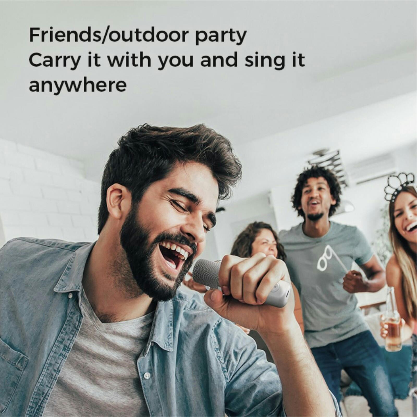 YS-203 KTV Karaoke Set met Draadloze Microfoons Zwart