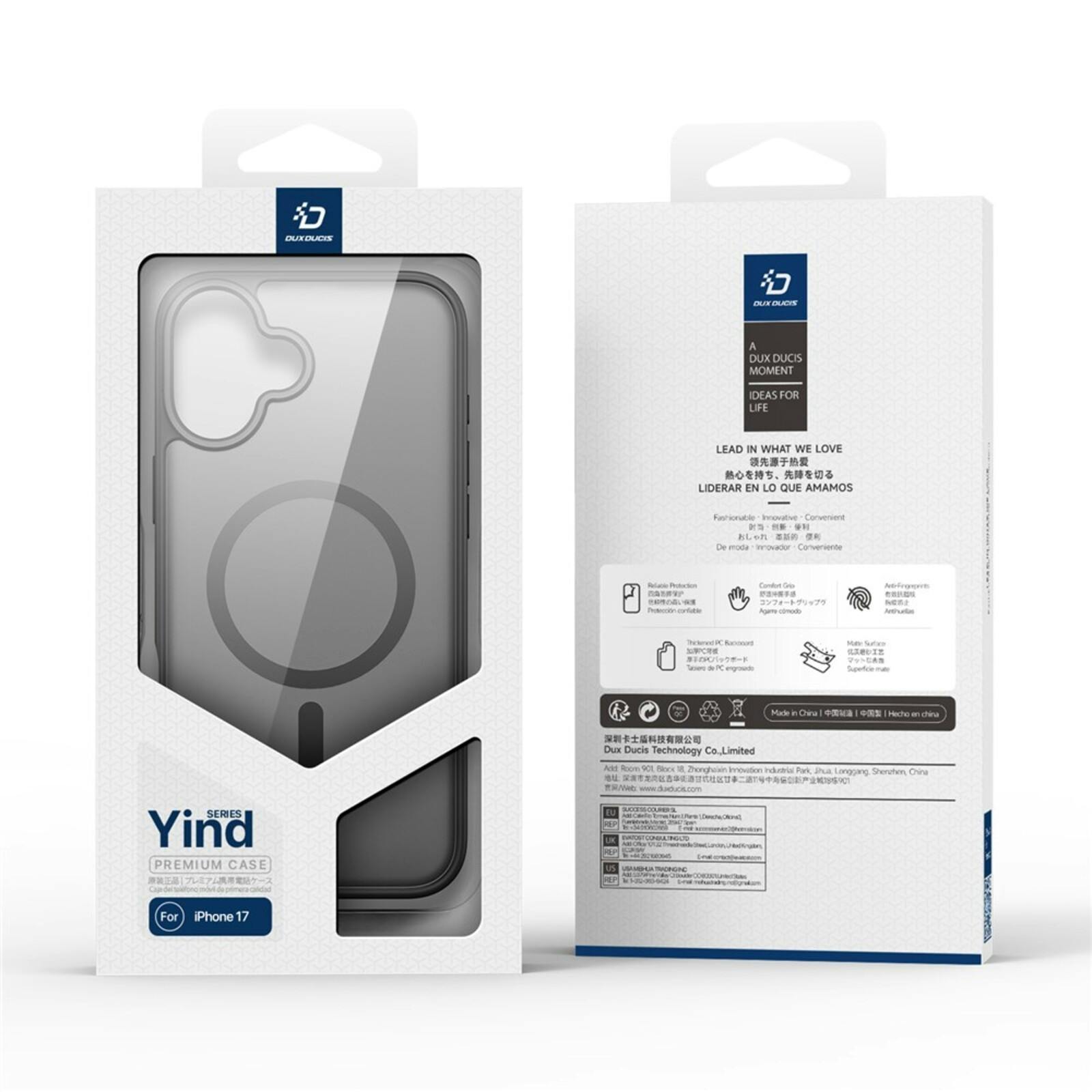 DUX DUCIS Apple iPhone 17 Mat MagSafe Hoesje Zwart