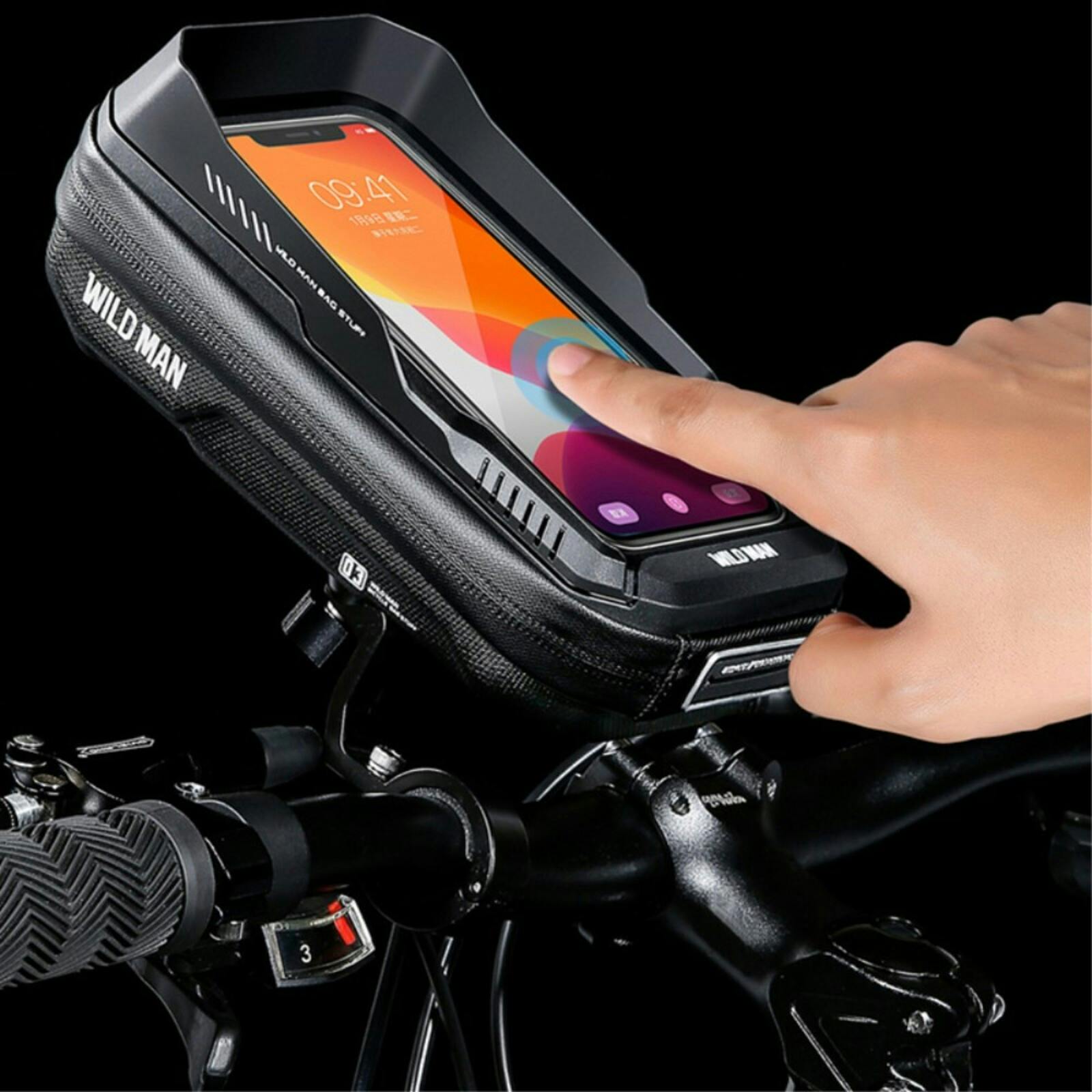 Wild Man XT3S Waterproof Telefoonhouder Fiets Zwart