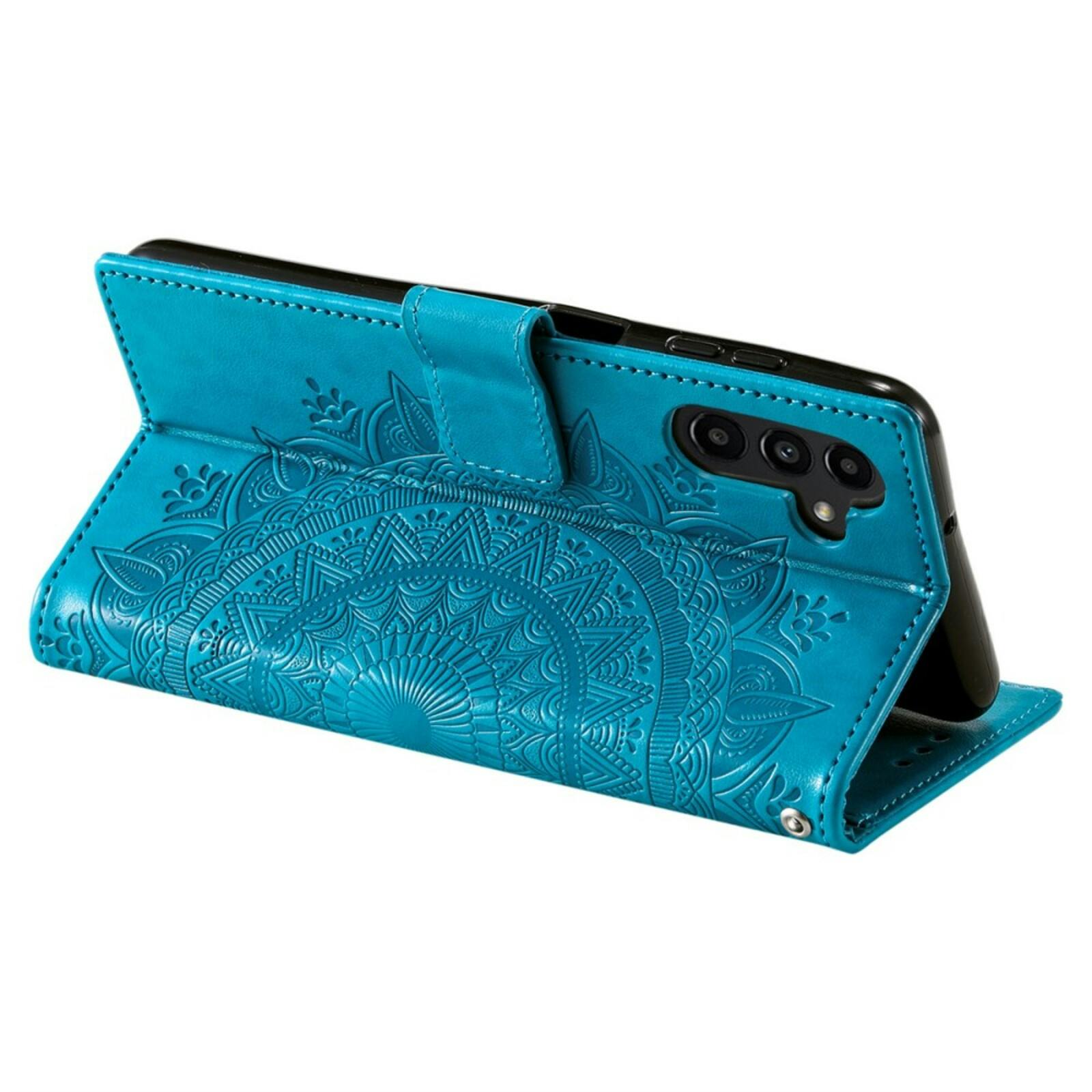 Comfycase Samsung Galaxy A56 Mandala Bookcase met Koord Blauw