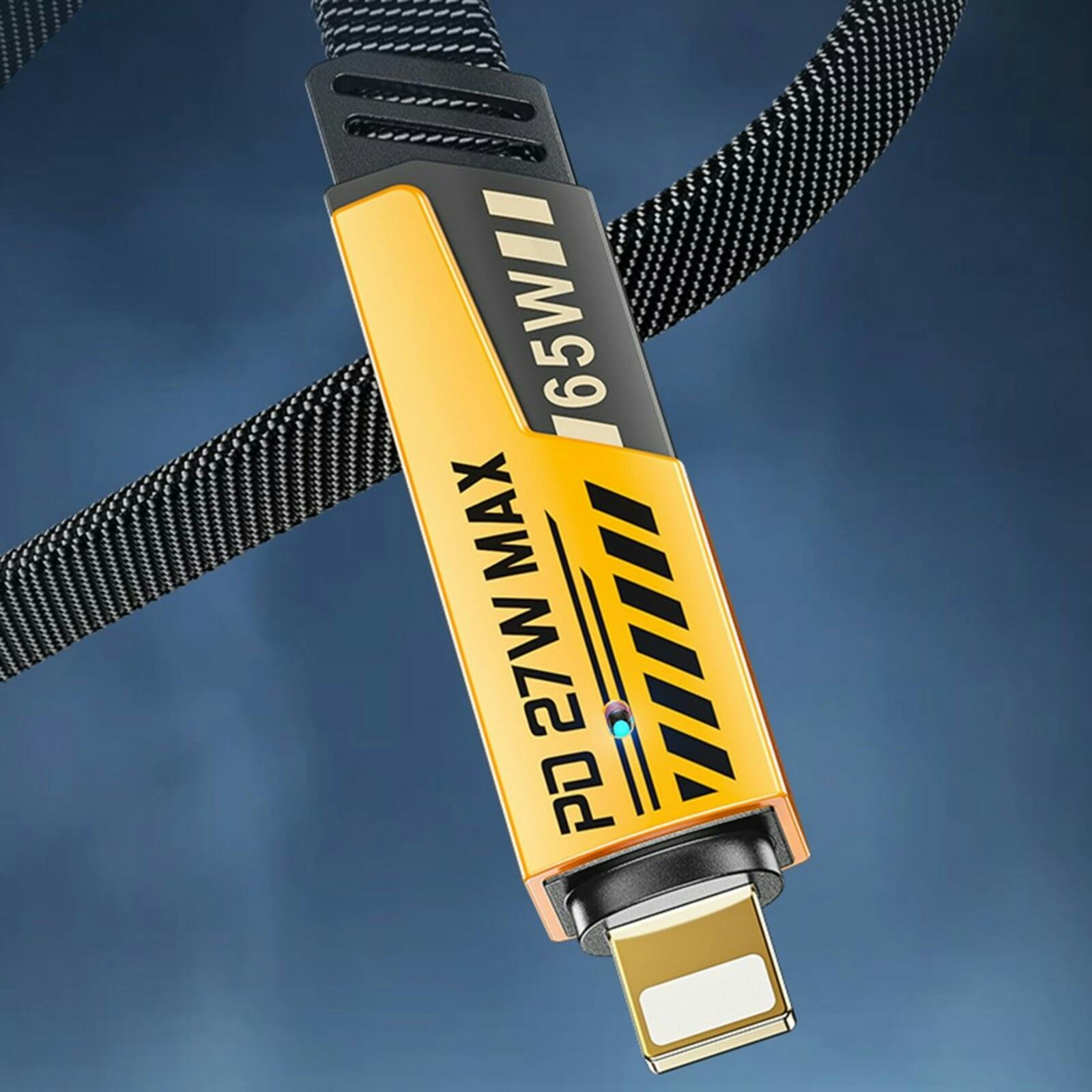 Wekome Mecha Series 65W 4-in-1 Super Fast Charging Data Cable Zwartgeel 1.2 Meter