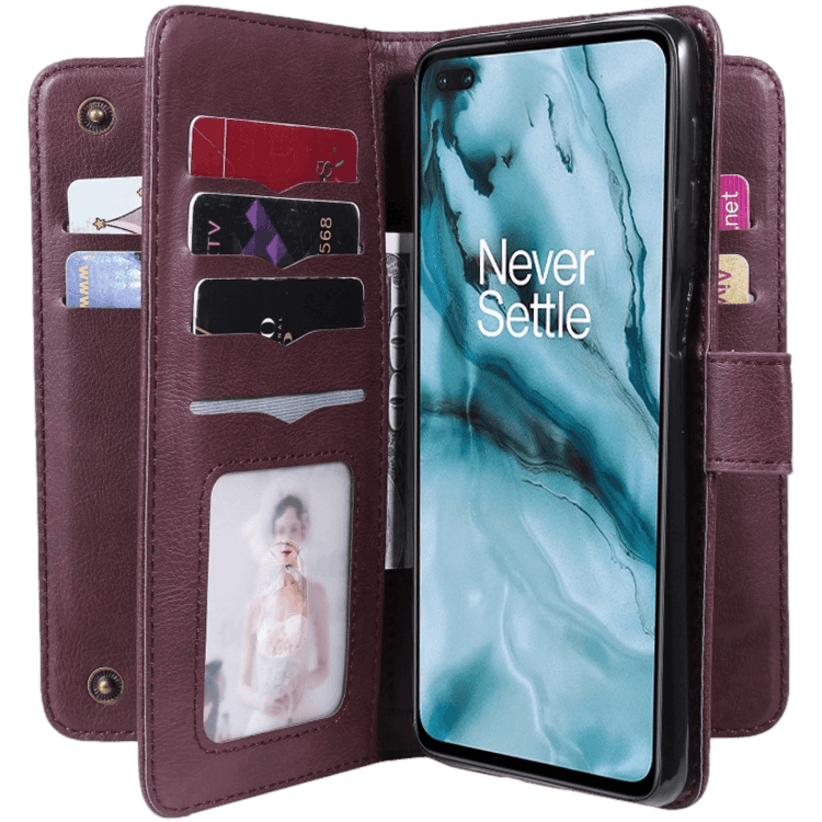 TwoTone OnePlus Nord Luxury Wallet Rood