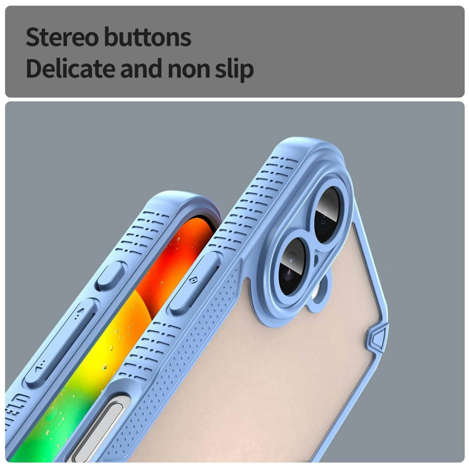 Mocaa Apple iPhone 17 Lichtgewicht Rugged Hoesje Blauw